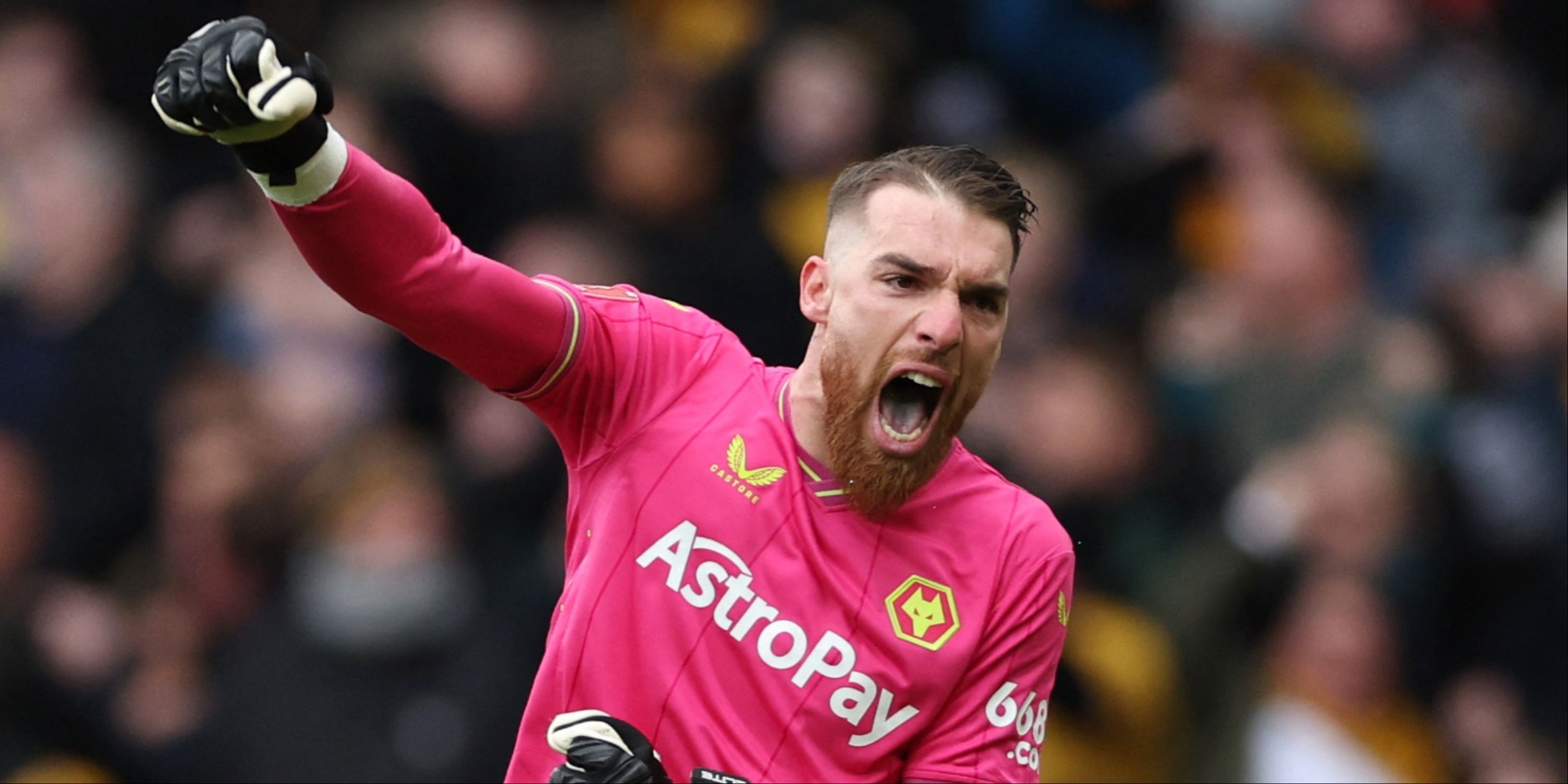 Jose Sa celebrates for Wolves