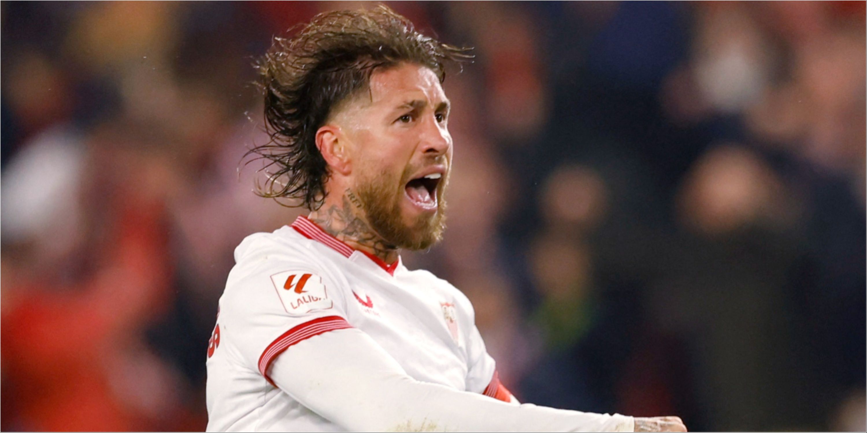 Sergio Ramos celebrates for Sevilla