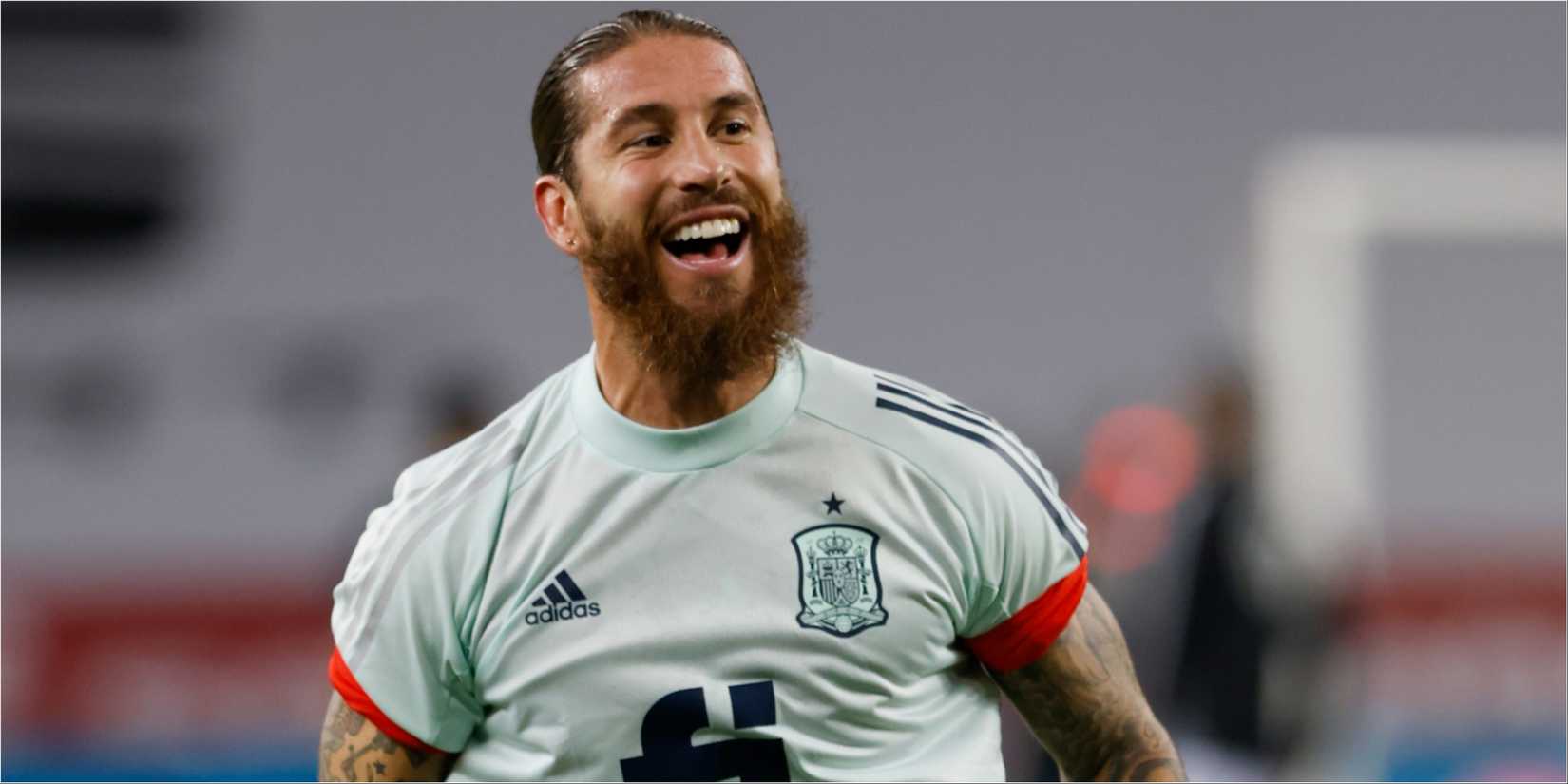 Sergio Ramos in action for Spain