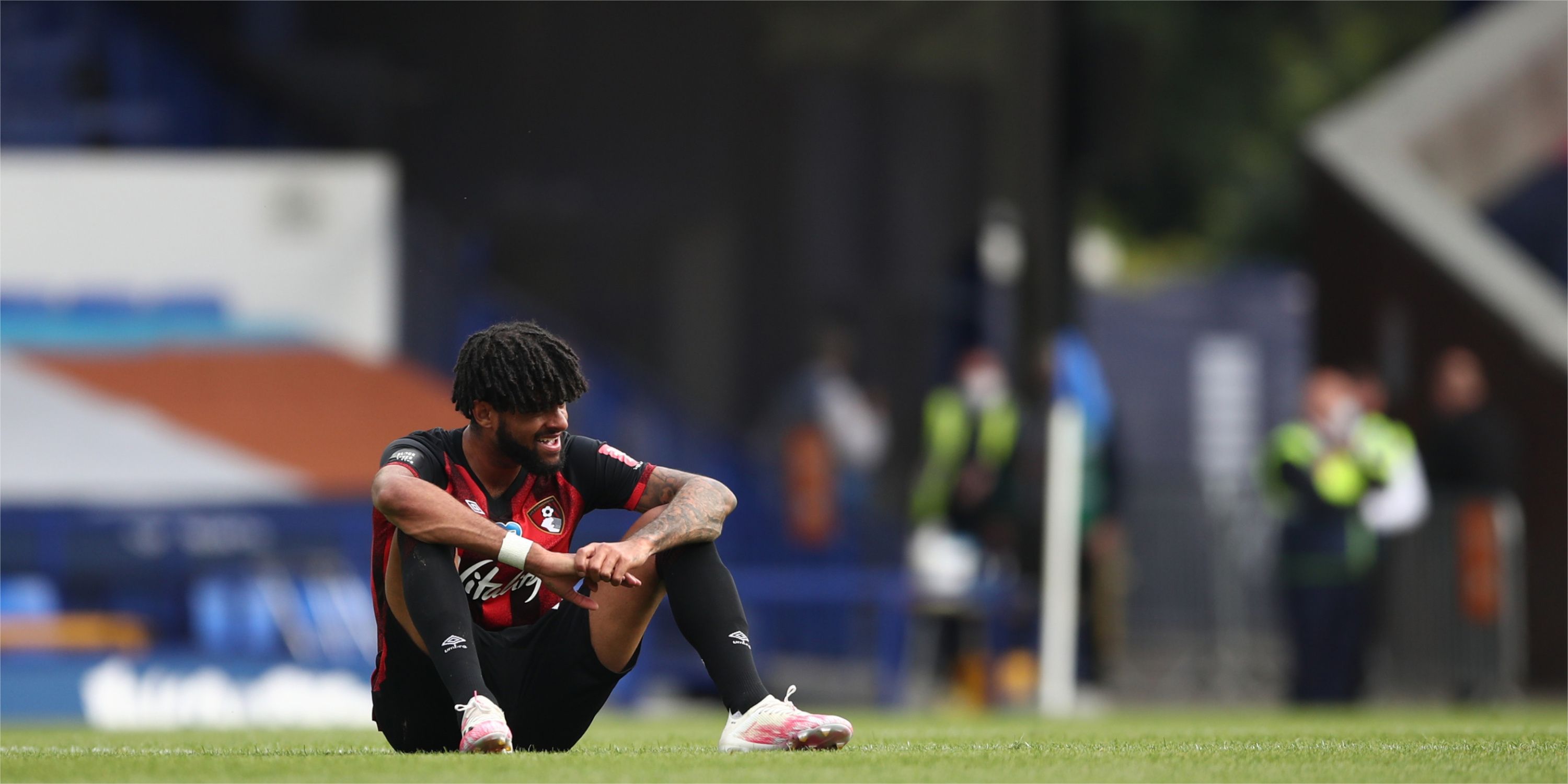 Philip Billing slumped on the turf after Bournemouth's Premier League relegation in 2020