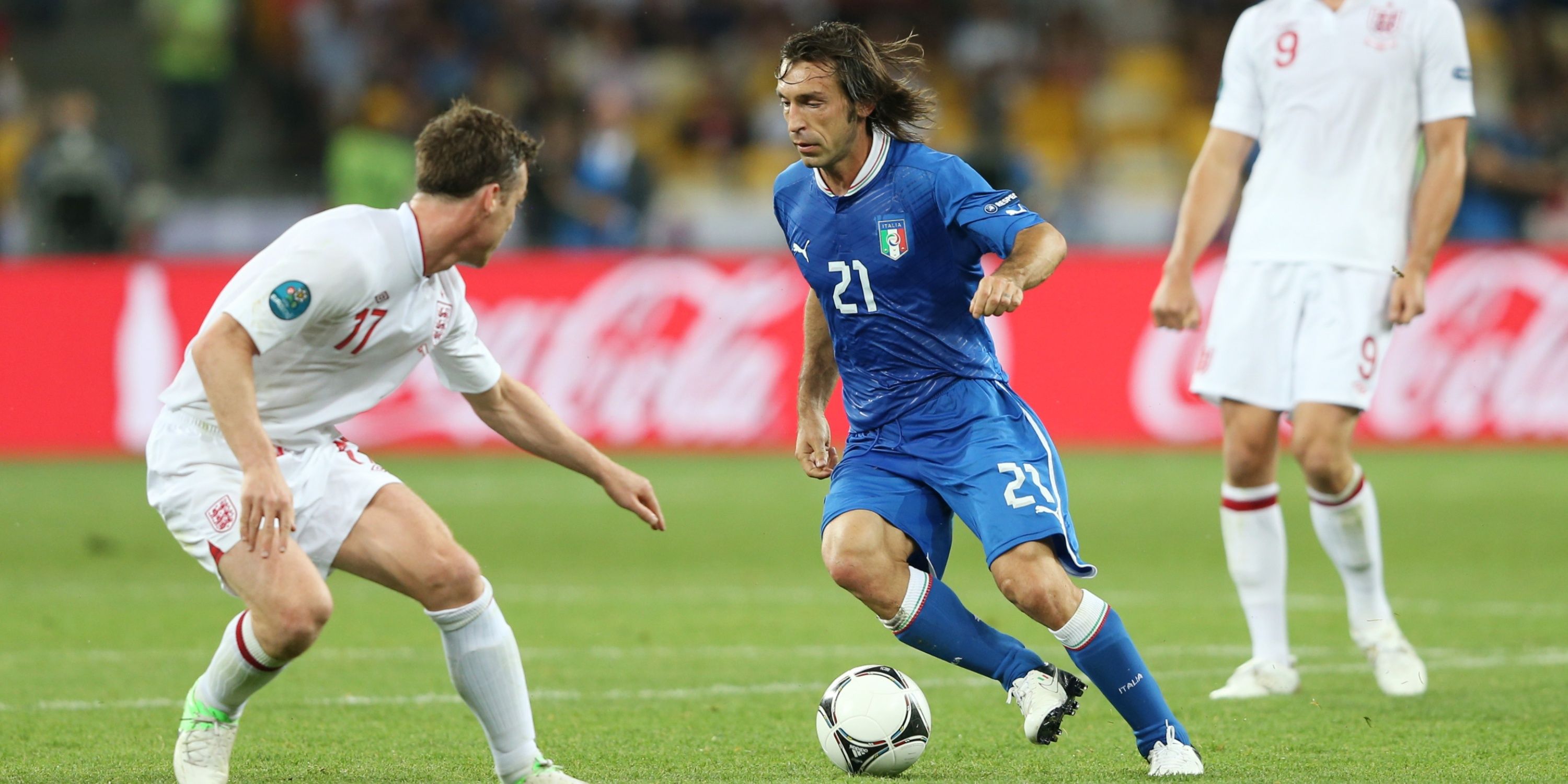 Andrea Pirlo driblles against England at Euro 2012