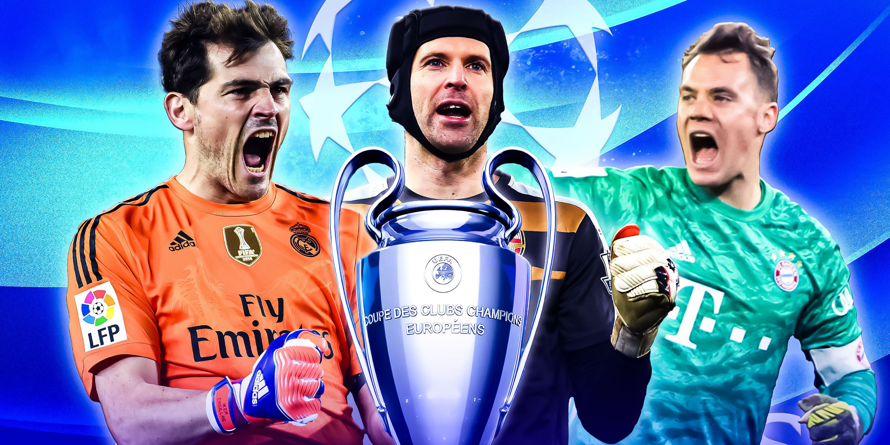 Manuel Neuer at Bayern Munich, Iker Casillas at Real Madrid and Petr Cech at Chelsea