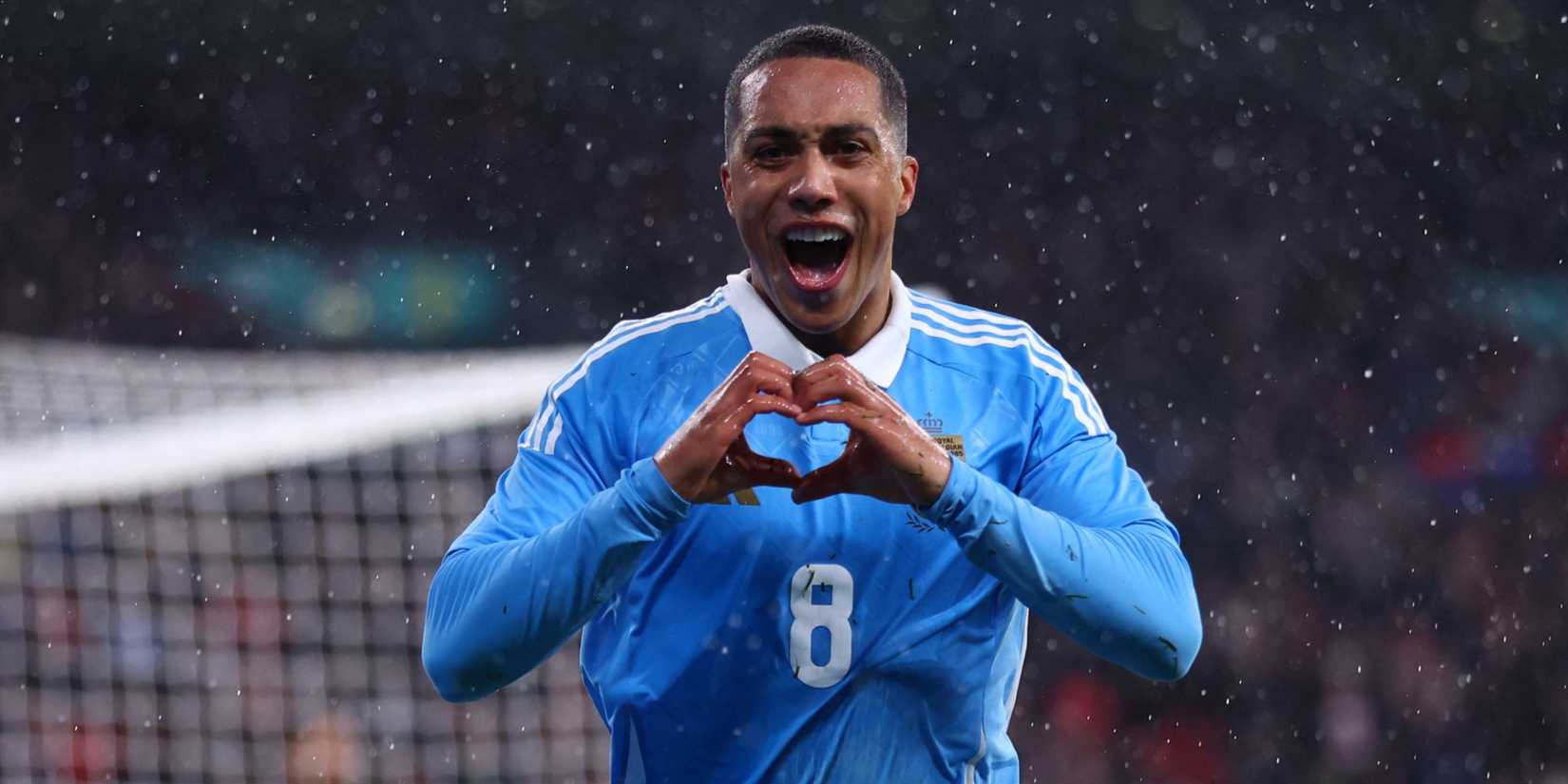 Youri Tielemans celebrates Belgium goal against England