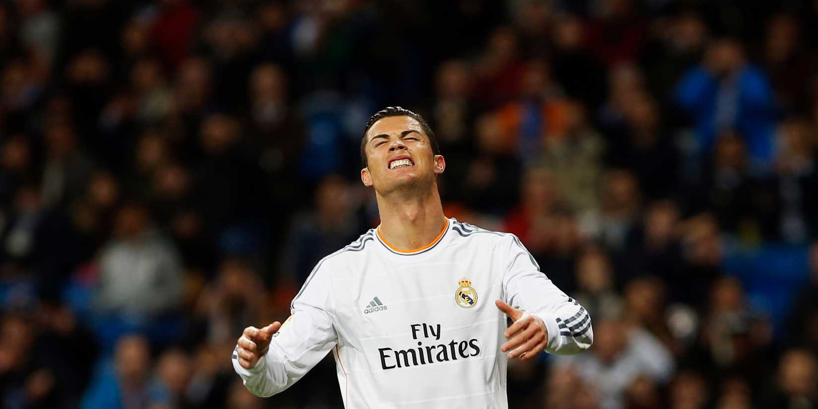 Cristiano Ronaldo looking distressed for Real Madrid