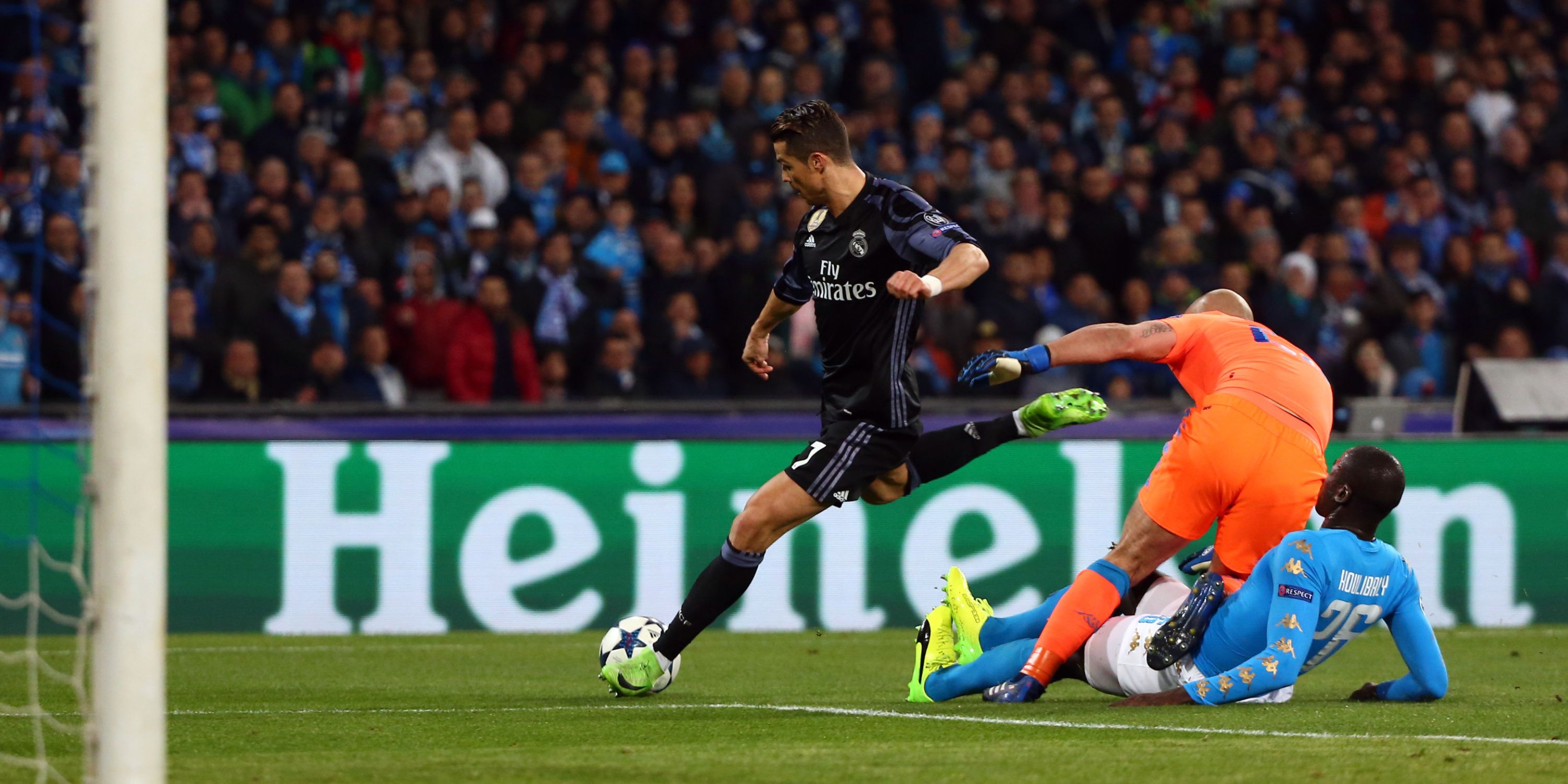 Cristiano Ronaldo letting rip for Real Madrid