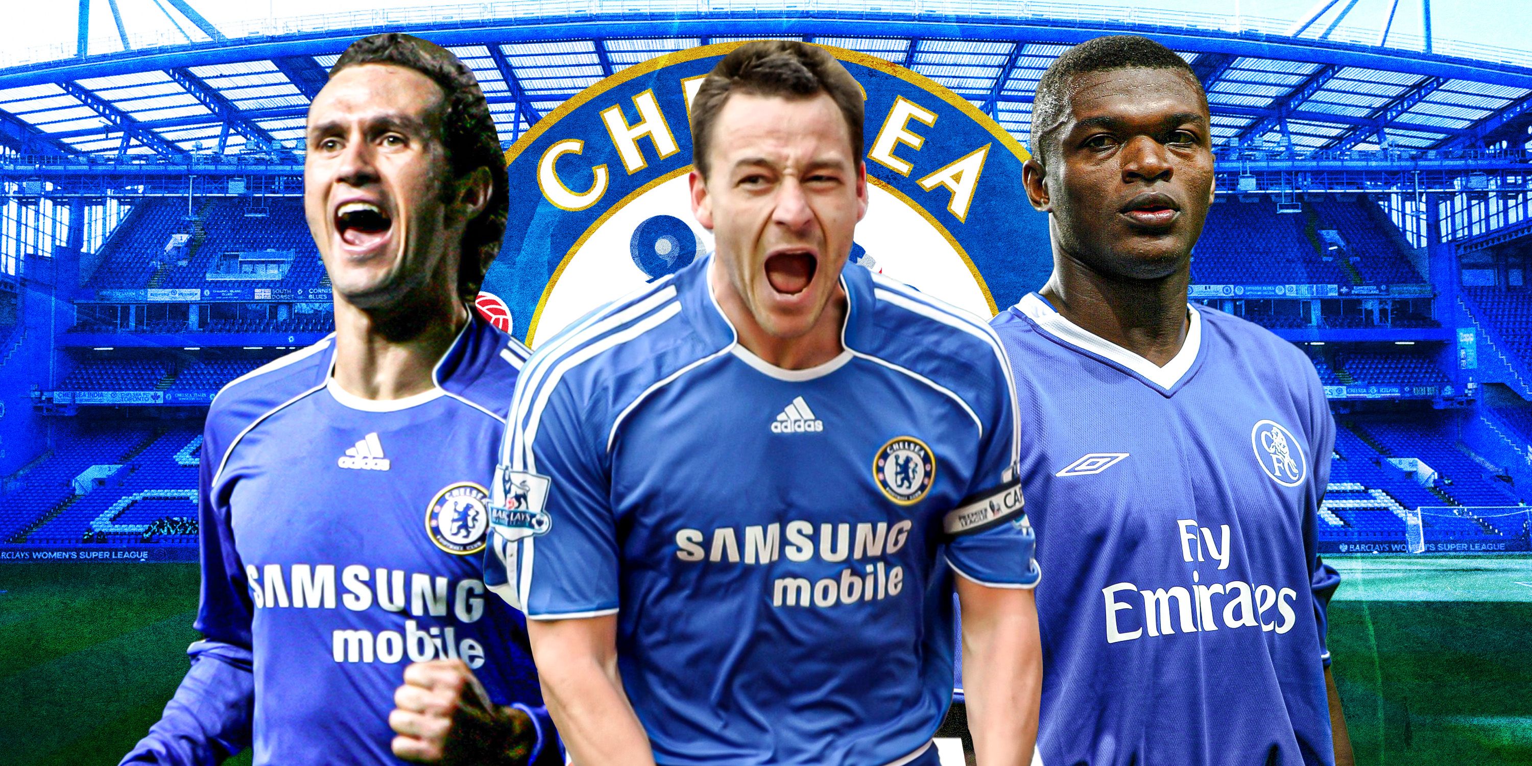 Chelsea defenders John Terry, Ricardo Carvalho and Marcel Desailly