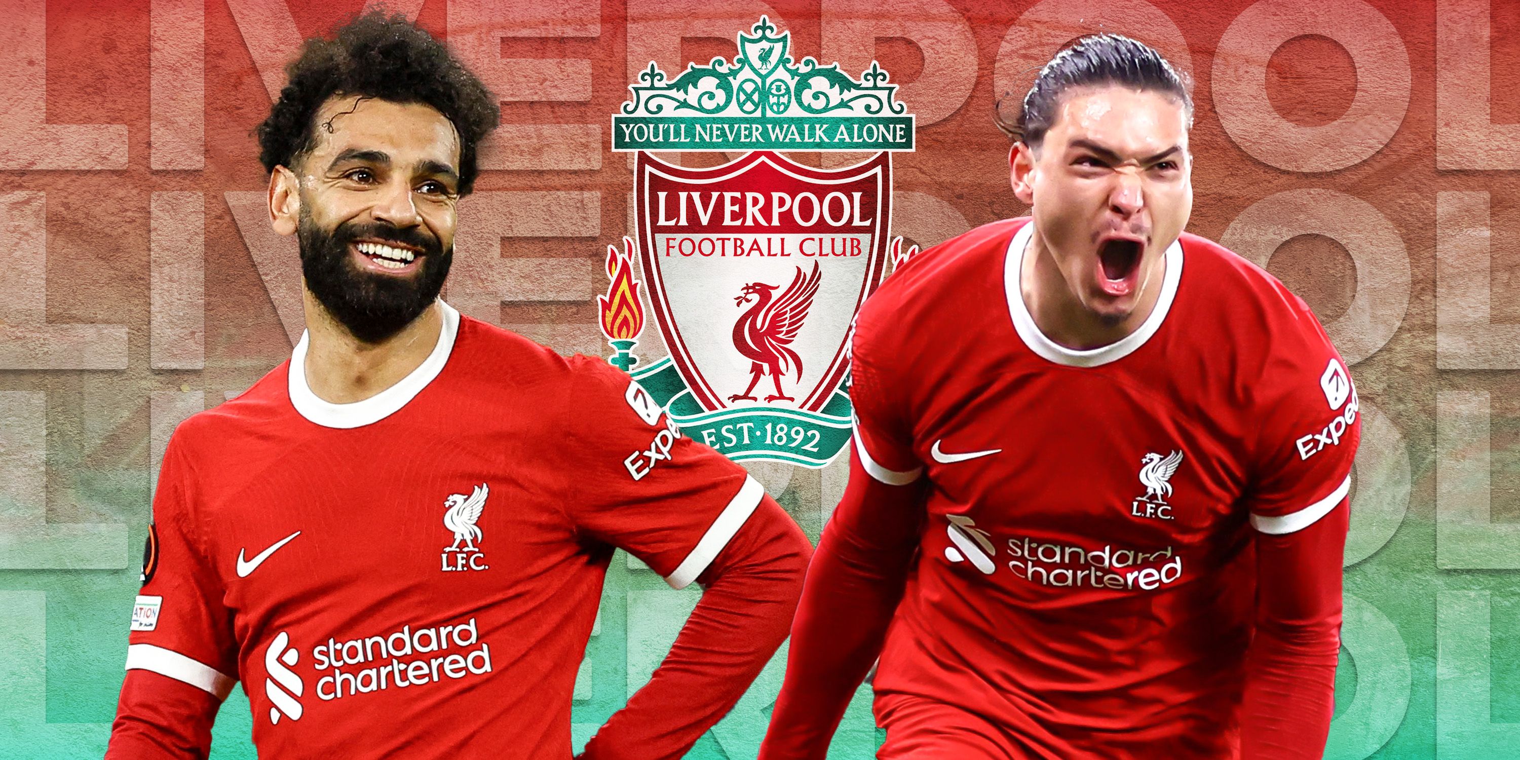Liverpool's Mohamed Salah and Darwin Nunez.