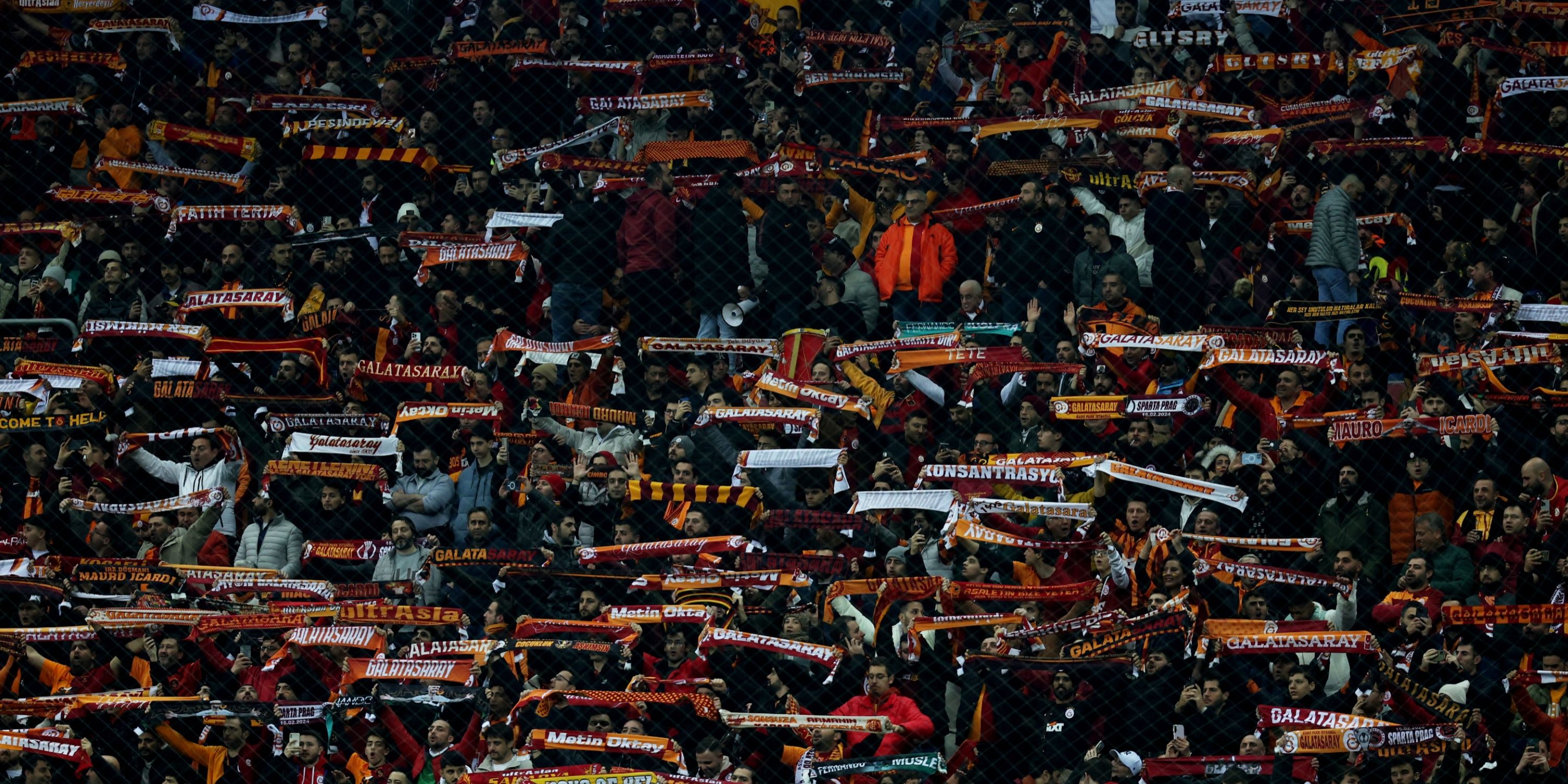 Galatasaray fans before a UEFA Europa League match.