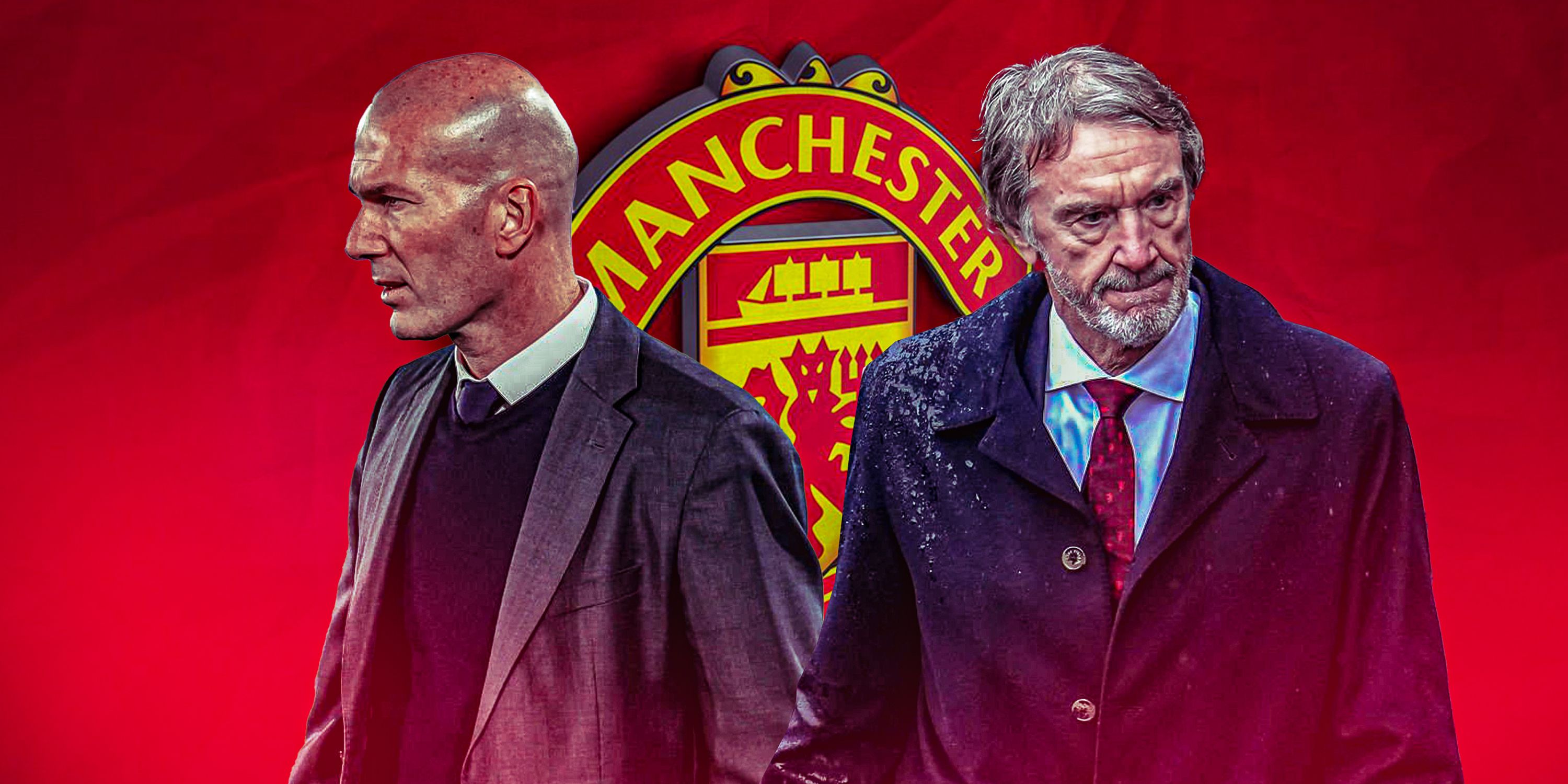 Manchester United co-owner Sir Jim Ratcliffe and Zinedine Zidane