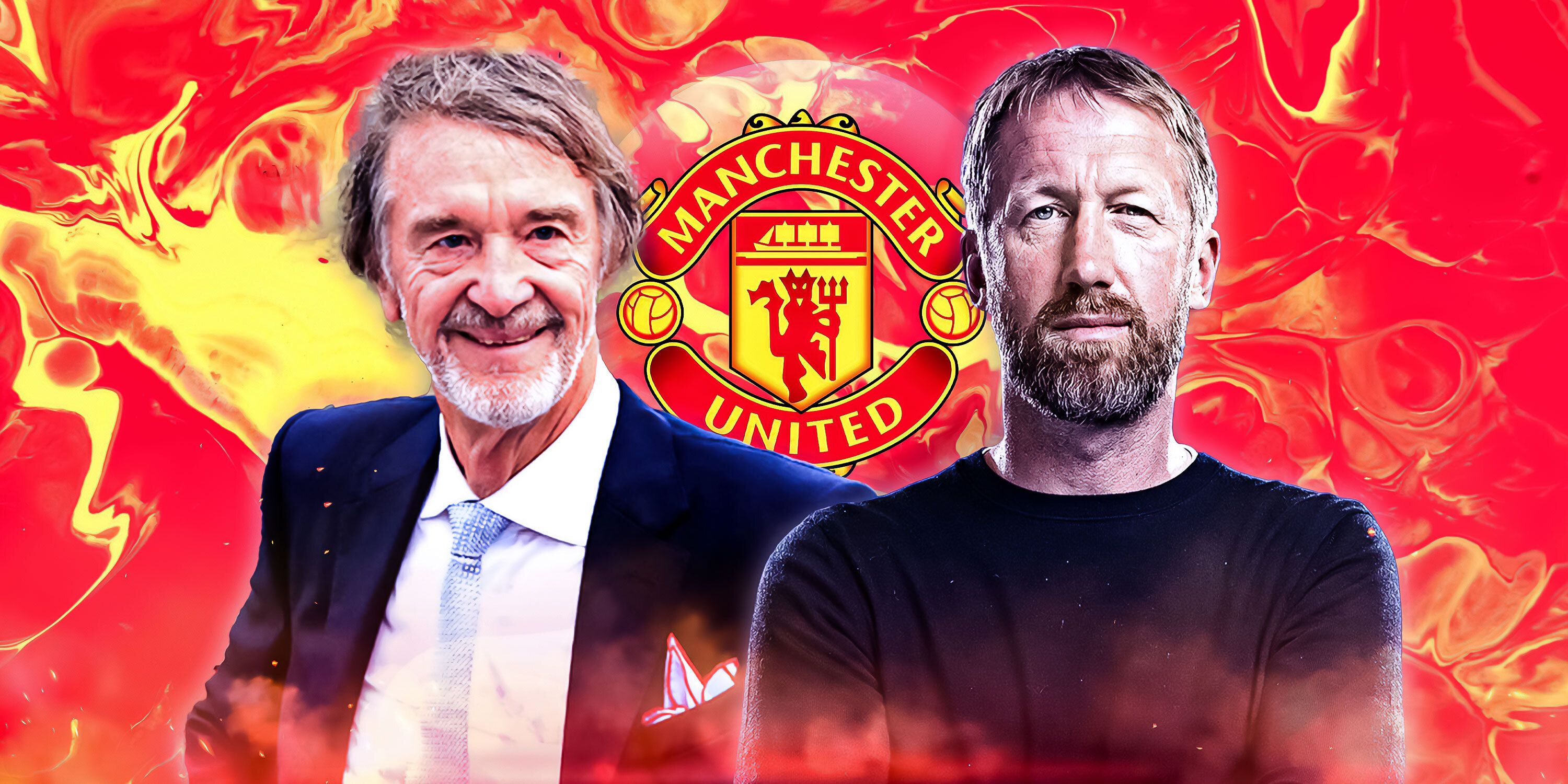 Manchester United co-owner Sir Jim Ratcliffe and Graham Potter