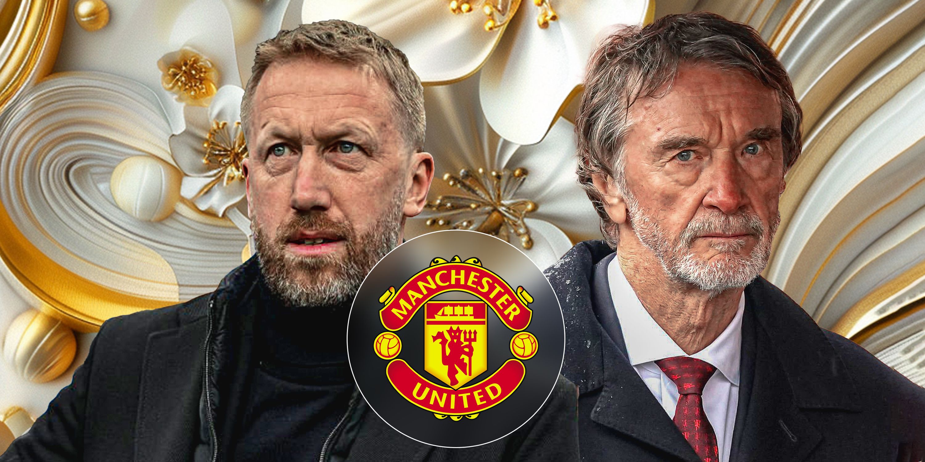 Graham Potter and Manchester United co-owner Sir Jim Ratcliffe watching on