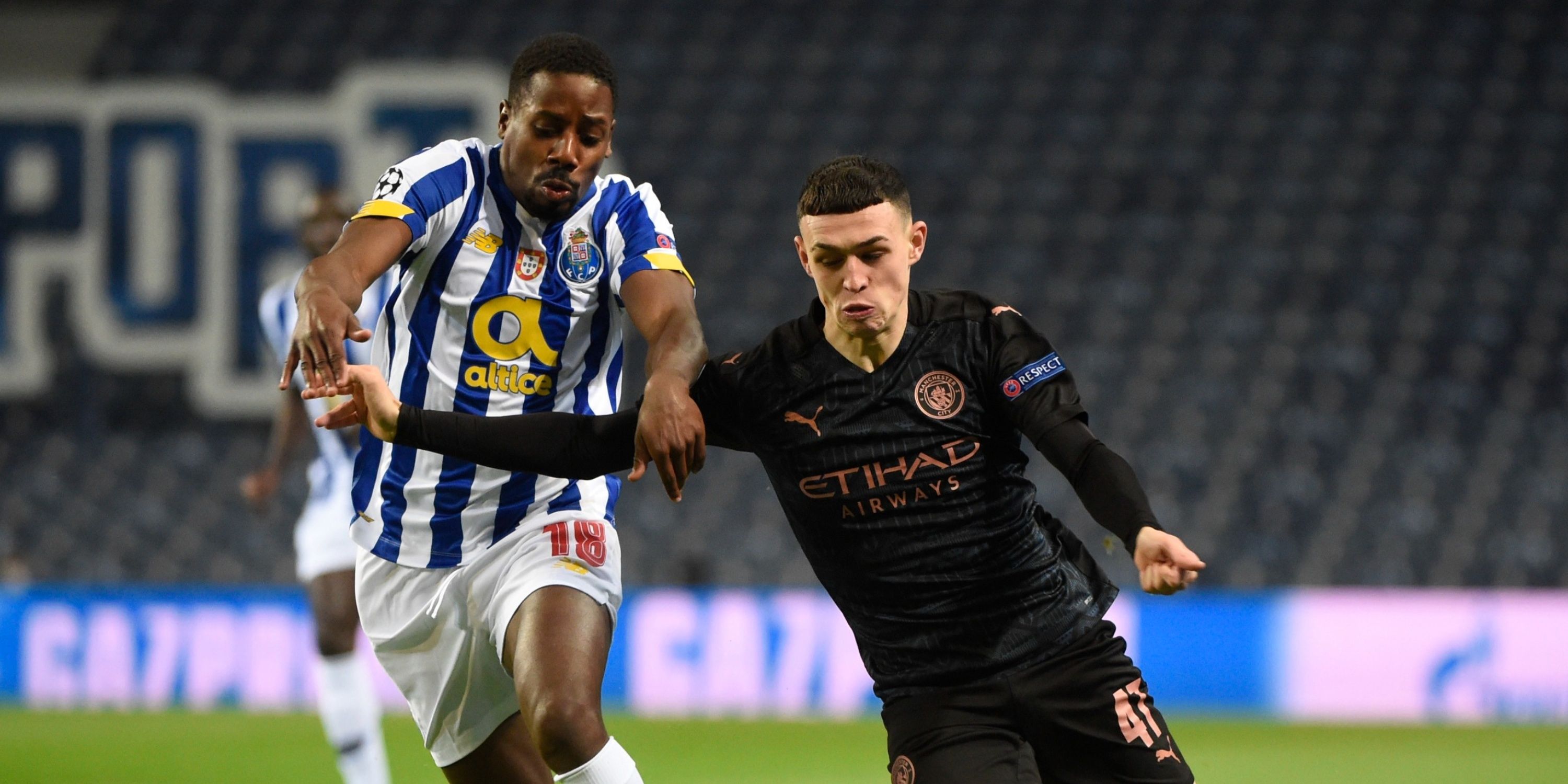 Phil Foden in action against Porto
