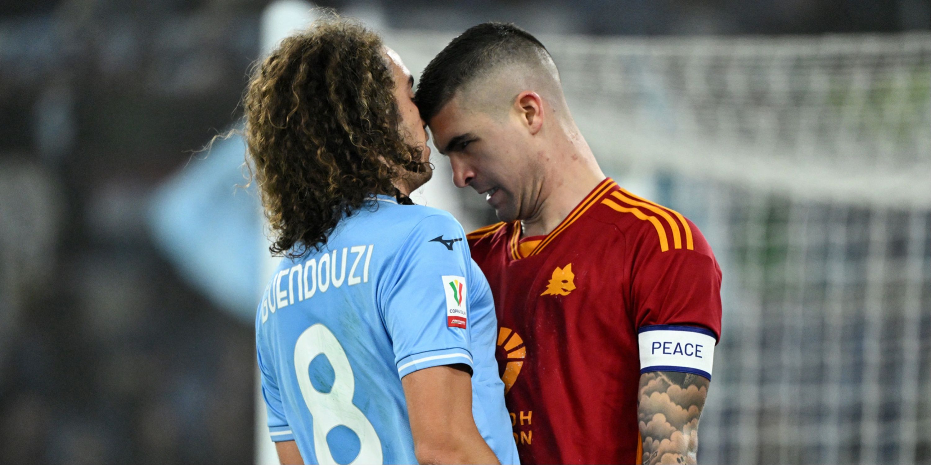 Matteo Guendouzi and Gianluca Mancini clash