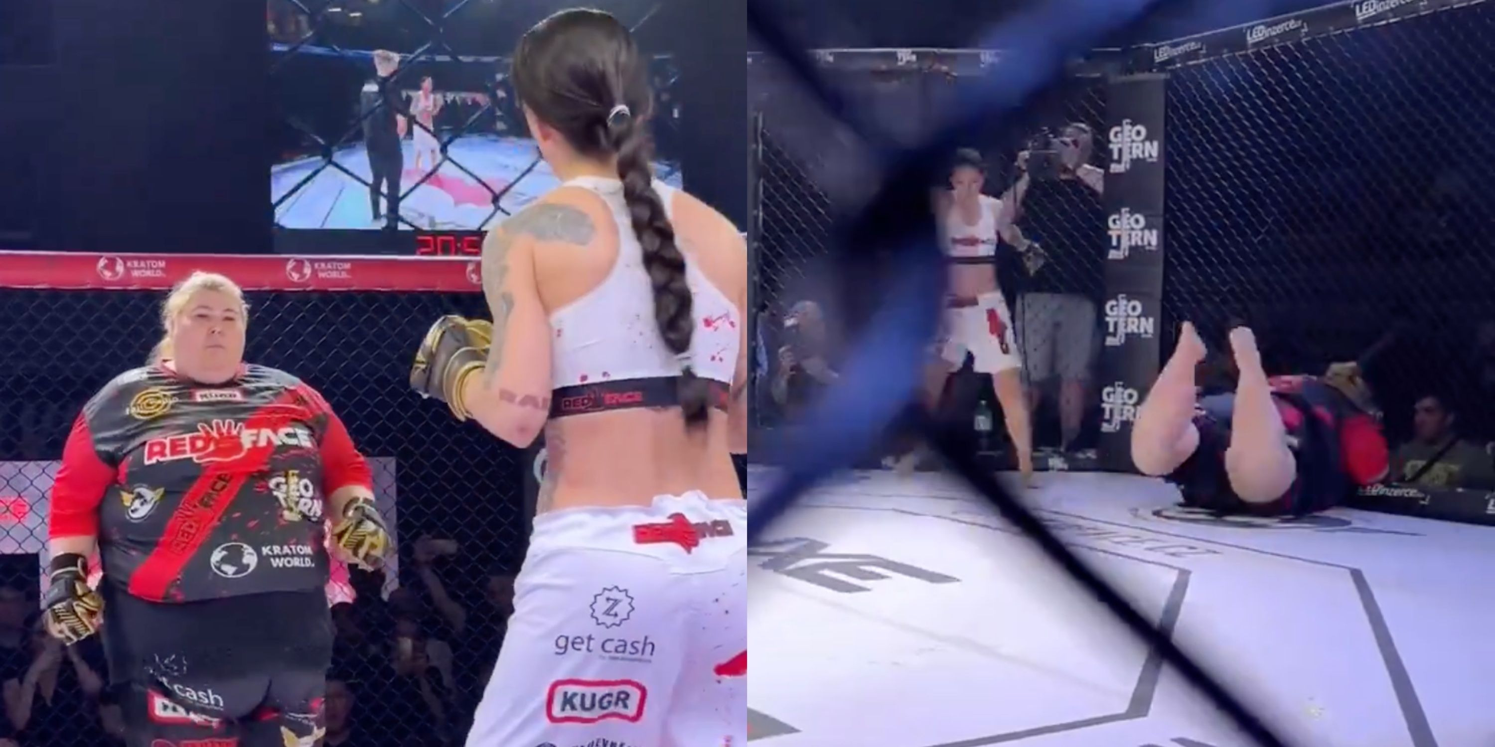 MMA Fighter Accidentally KOs Herself After Falling Face-First Into Cage