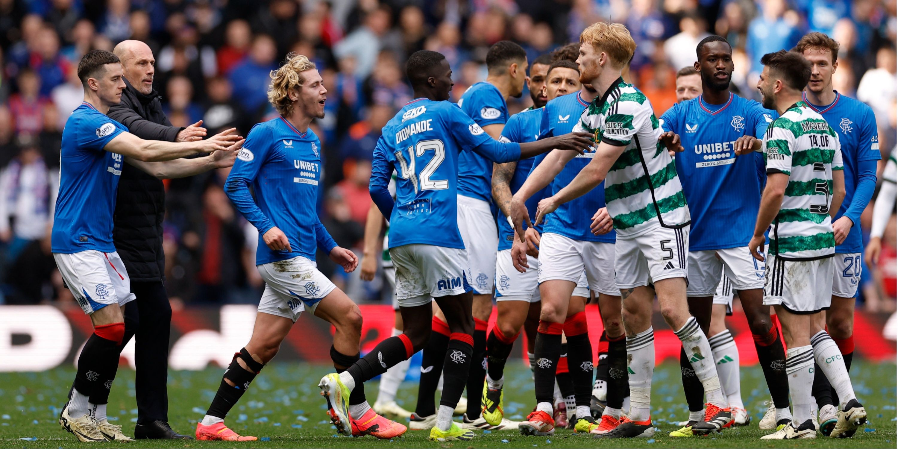 Todd Cantwell sparks a clash in Rangers vs Celtic