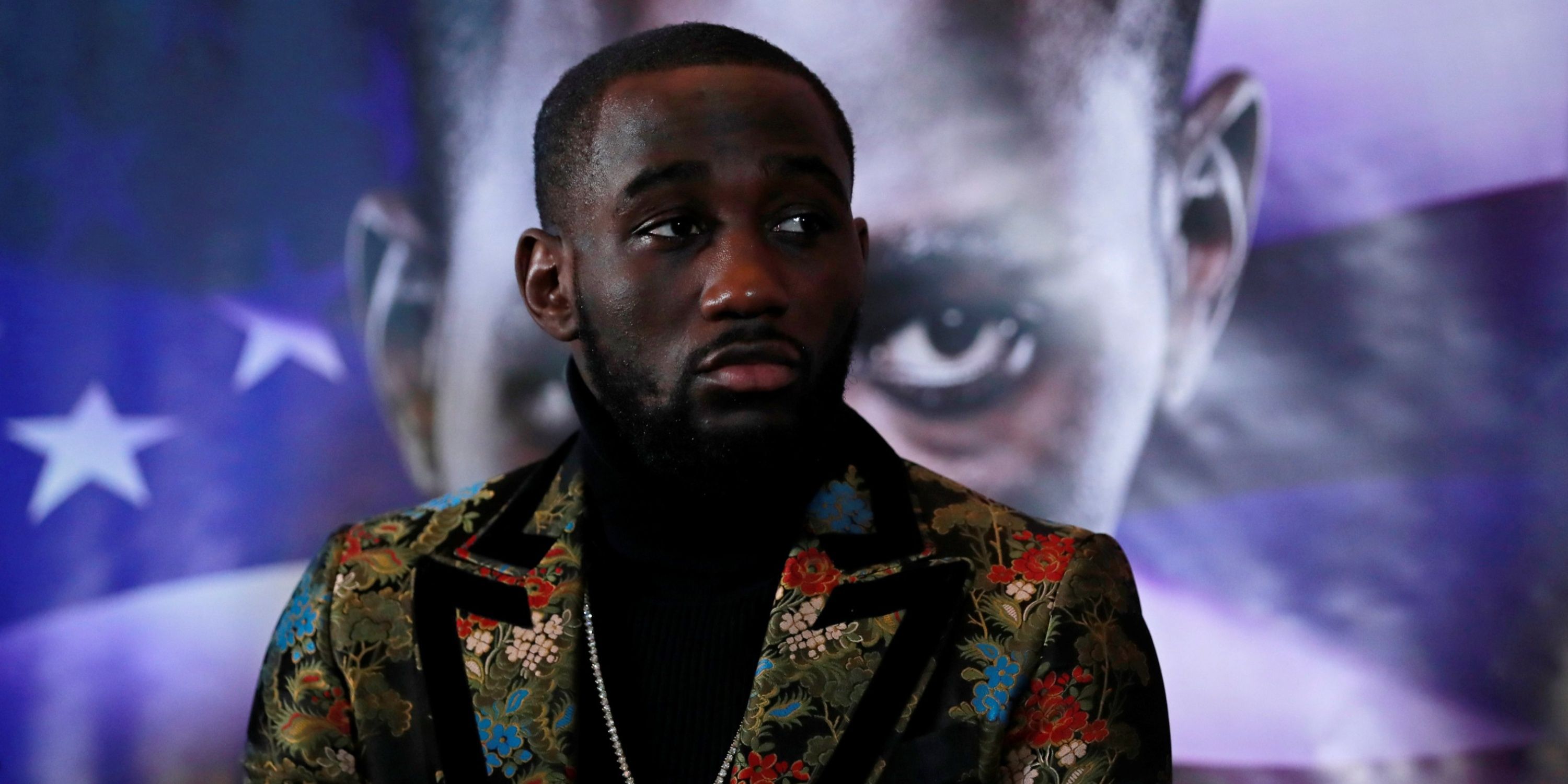 Terence Crawford at a press conference.