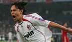 Filippo Inzaghi celebrates scoring for AC Milan