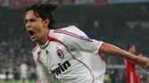 Filippo Inzaghi celebrates scoring for AC Milan