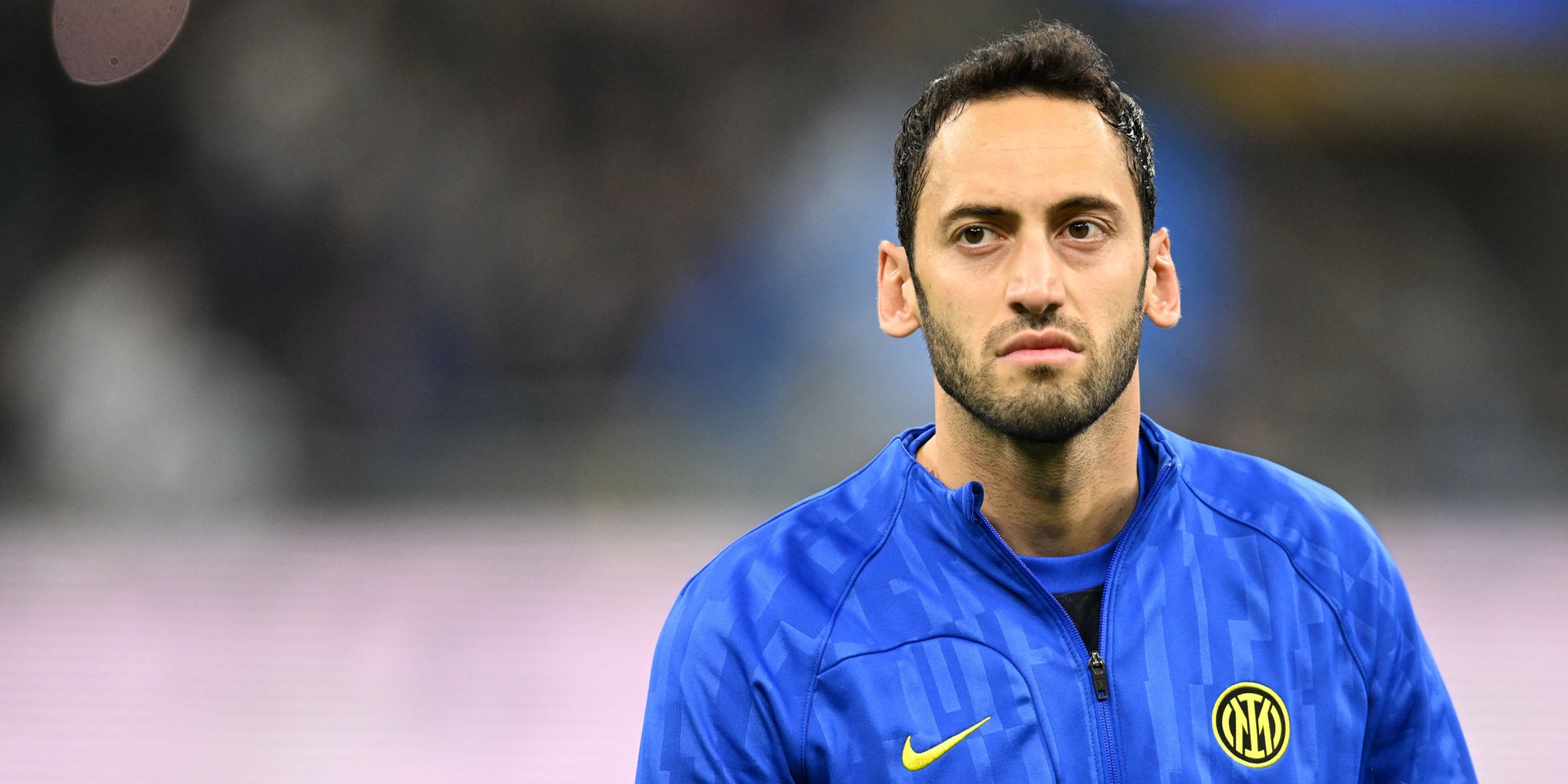Hakan Calhanoglu ahead of a match with Inter