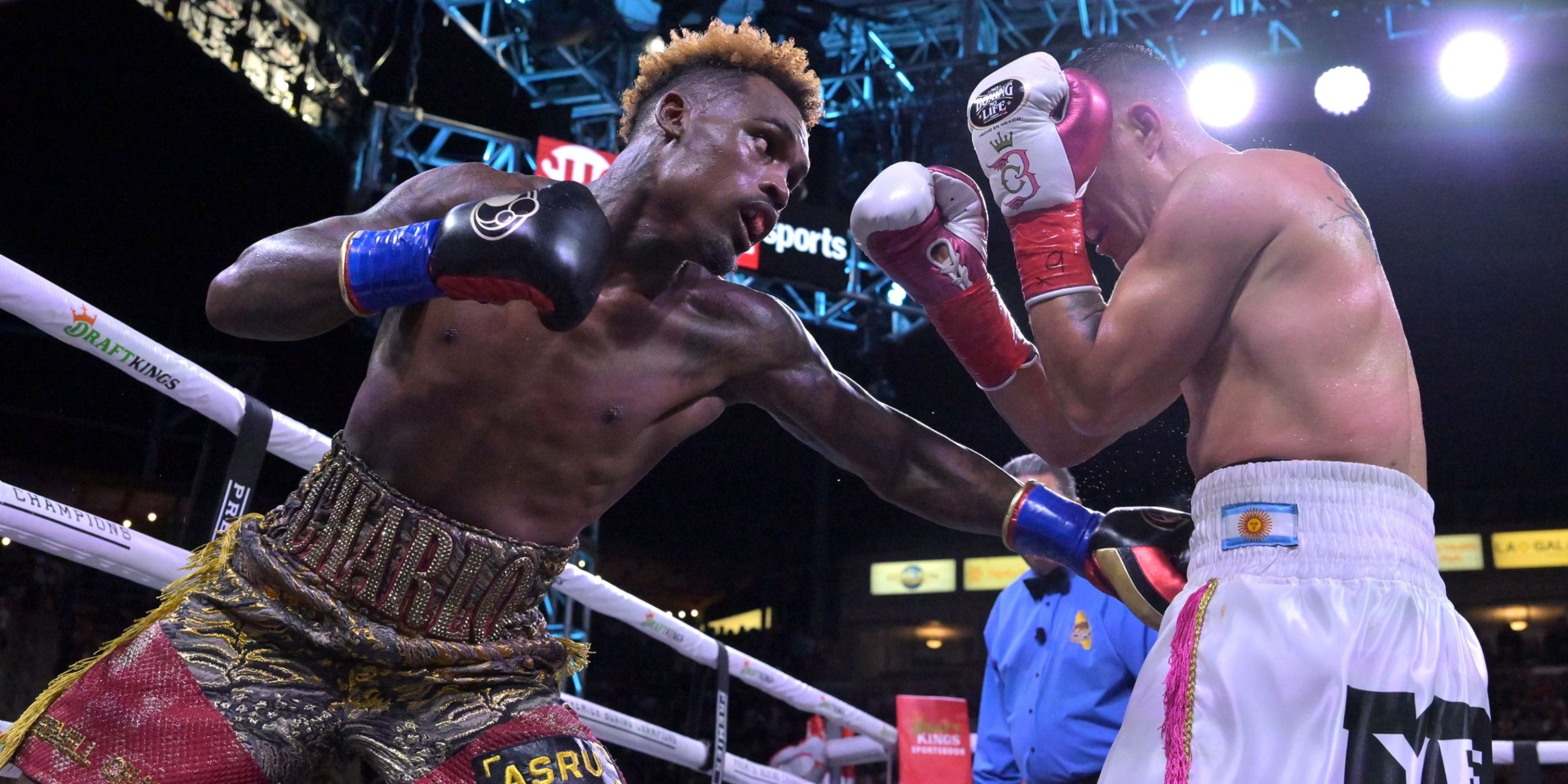 Jermell Charlo in action against Brian Castano