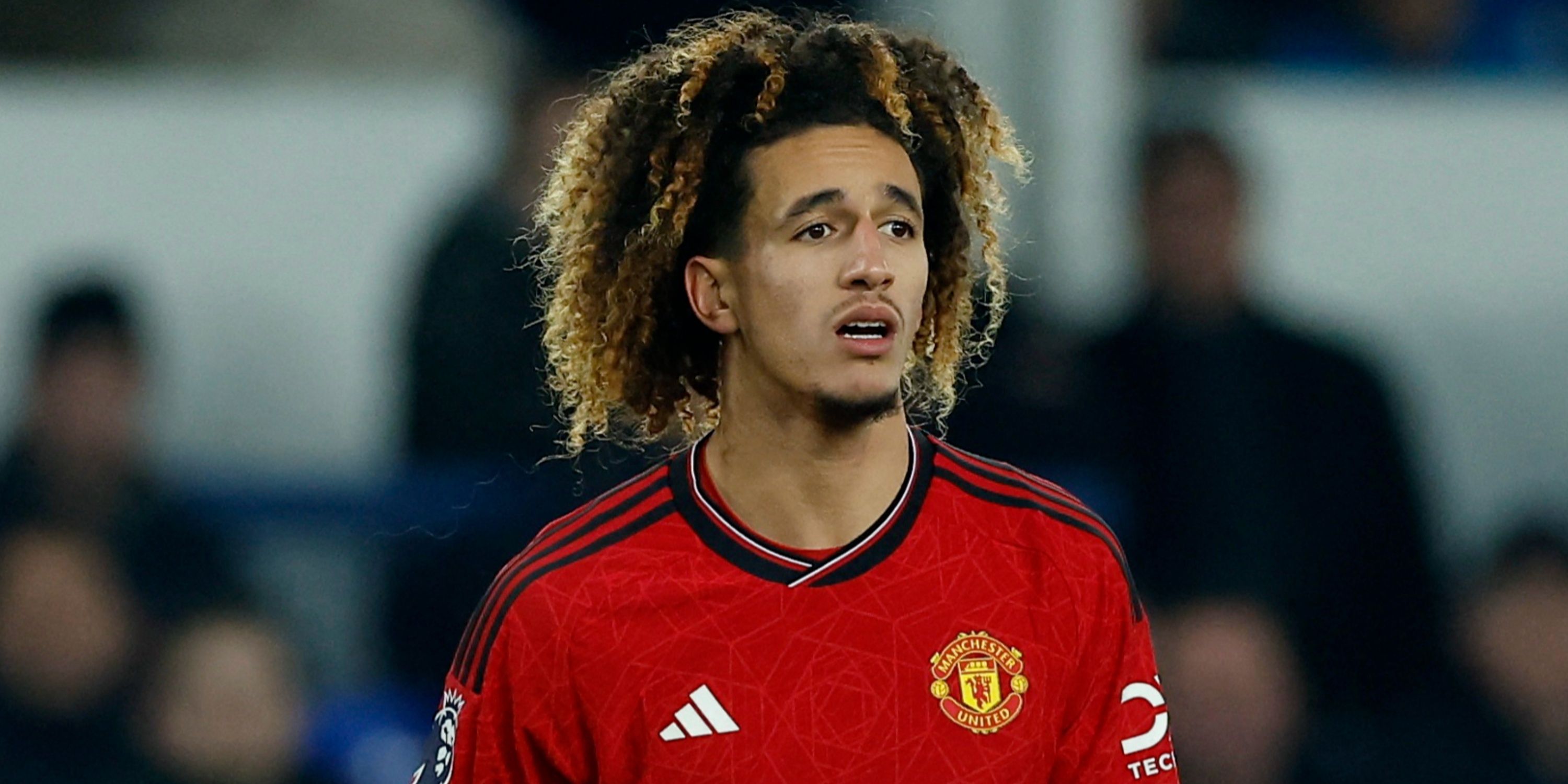 Manchester United midfielder Hannibal Mejbri in action