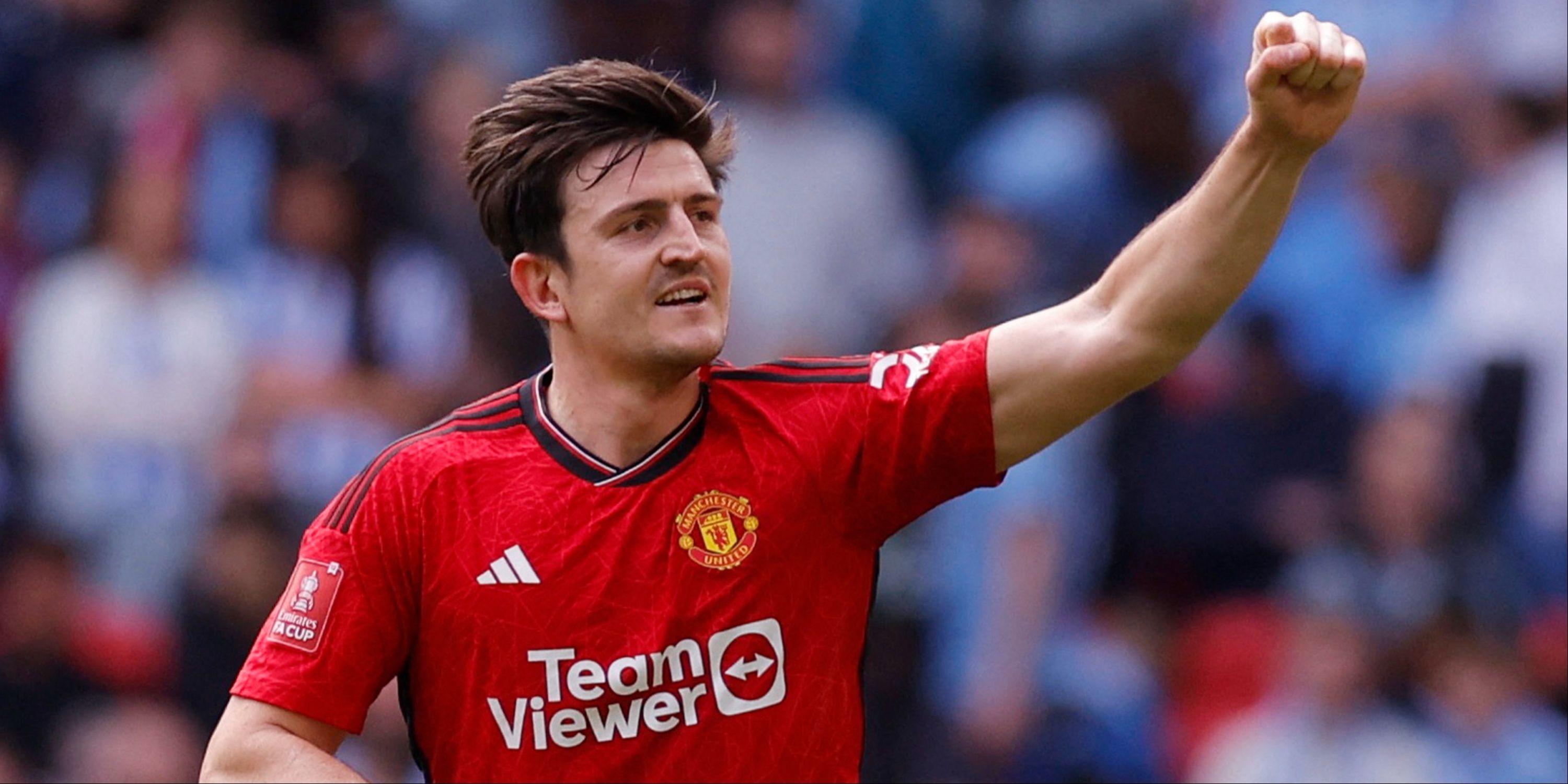 Manchester United defender Harry Maguire celebrating