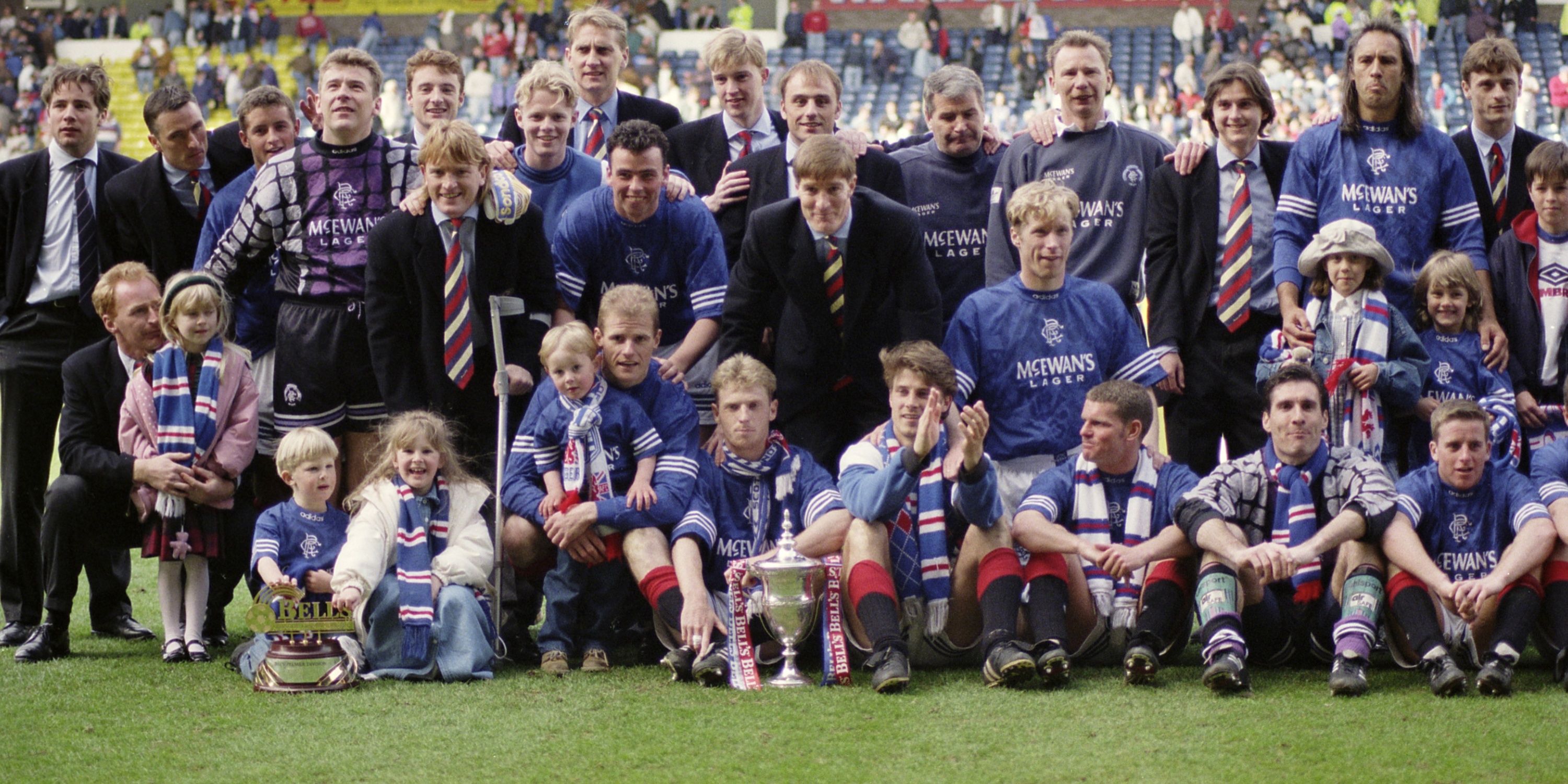 Rangers celebrate winning the title