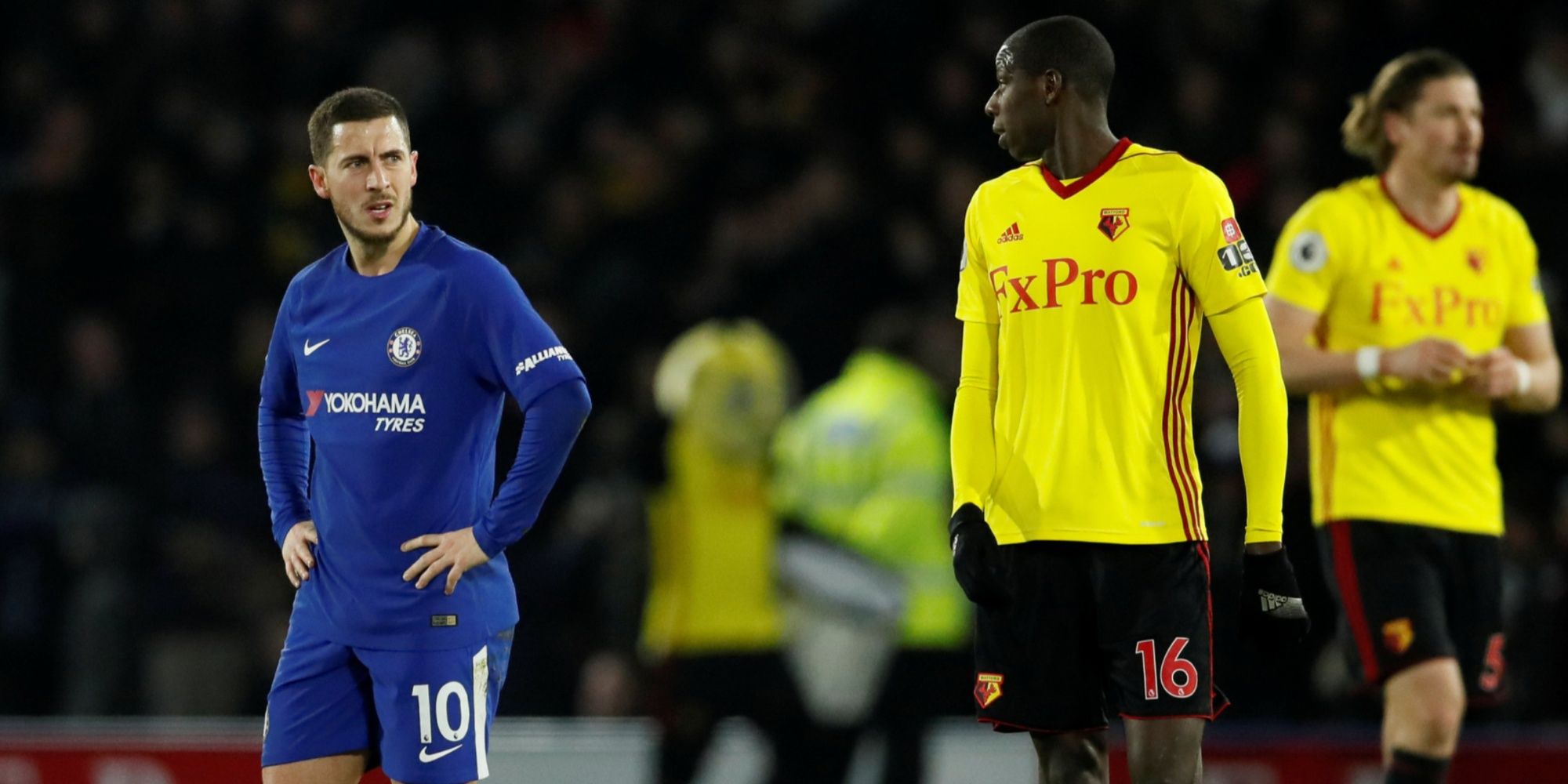 Chelsea's Eden Hazard looks dejected