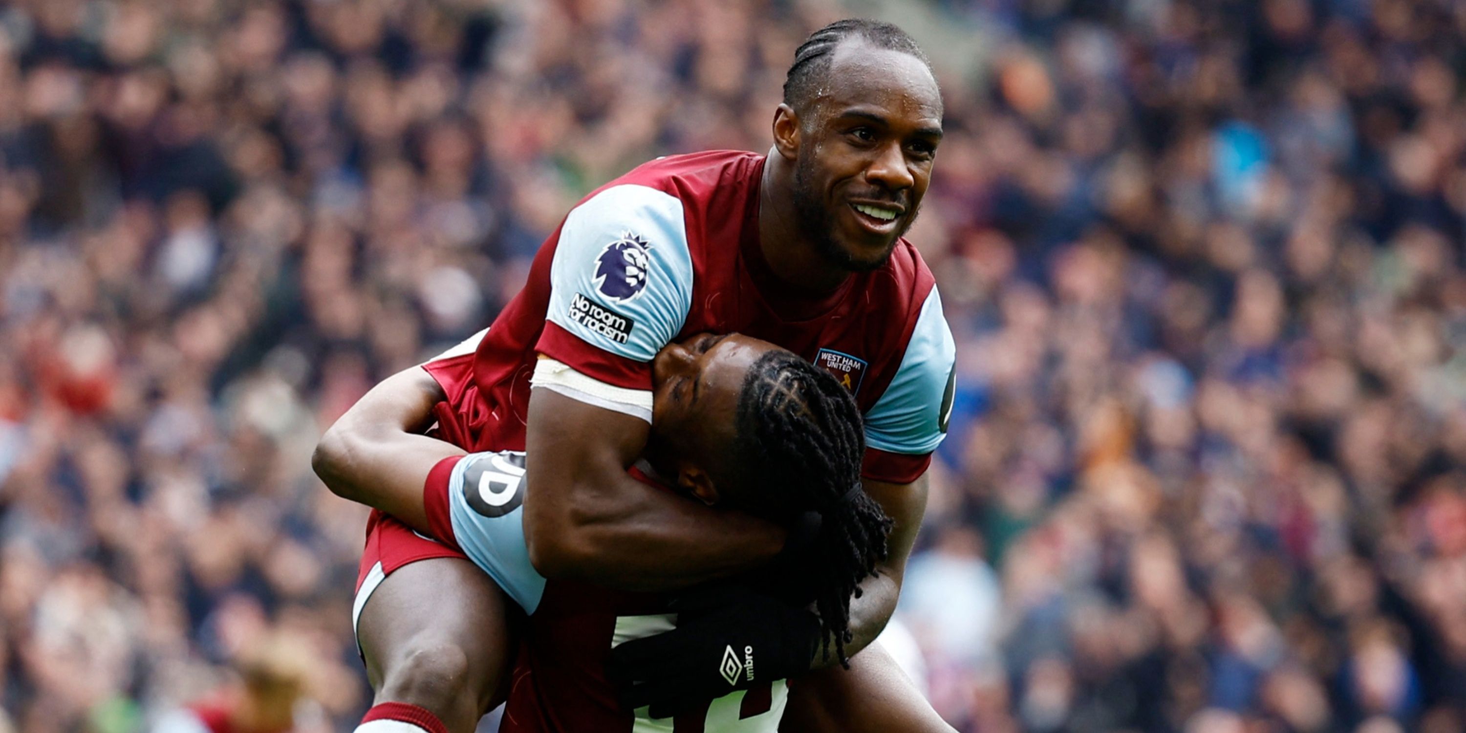 Michail Antonio Celebrates Scoring for West Ham