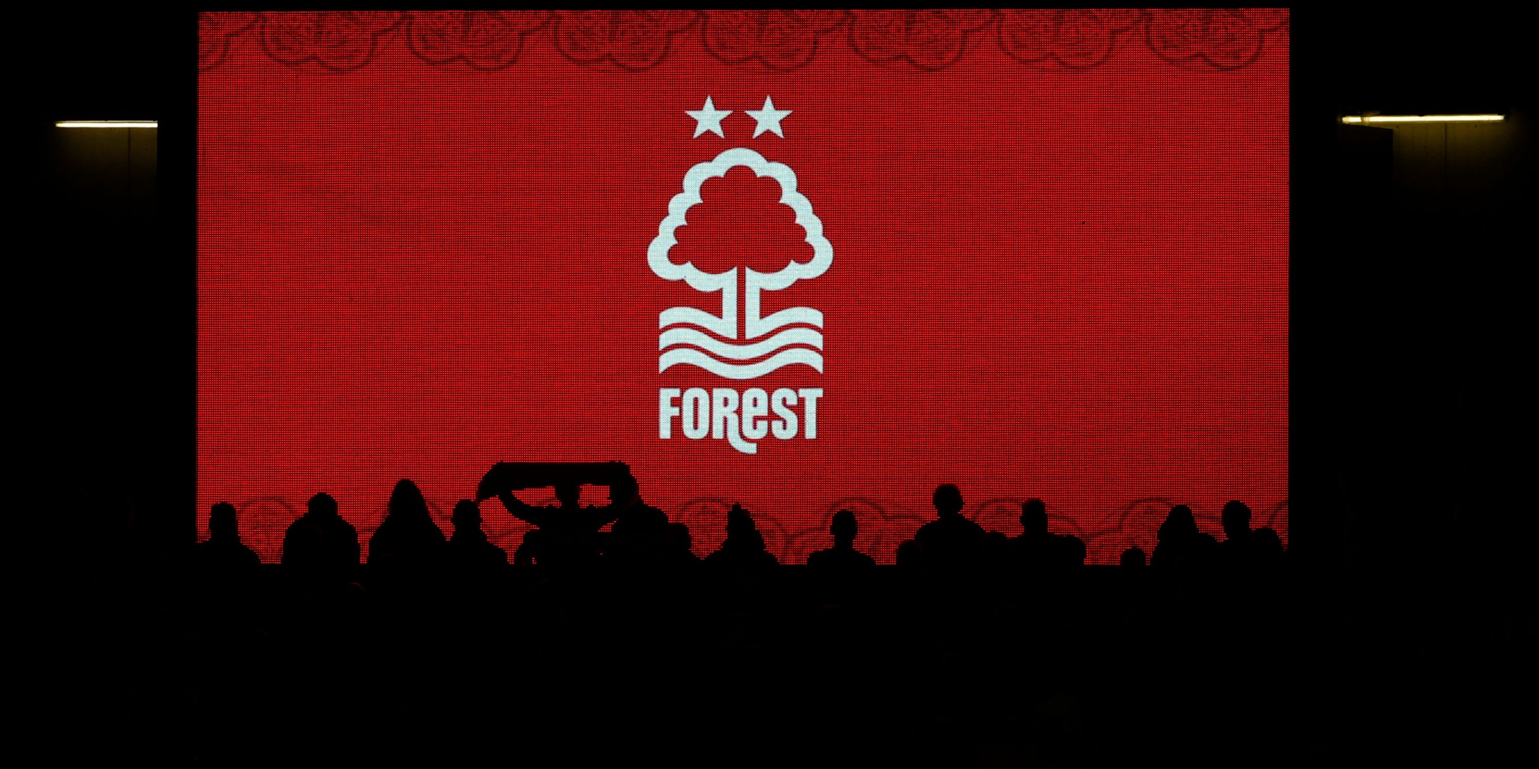 Nottingham Forest's badge on a big screen