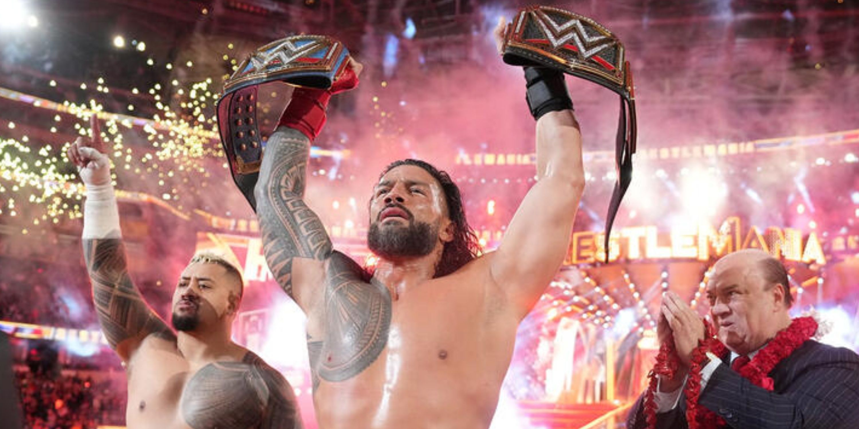 Roman Reigns wins at WrestleMania 39