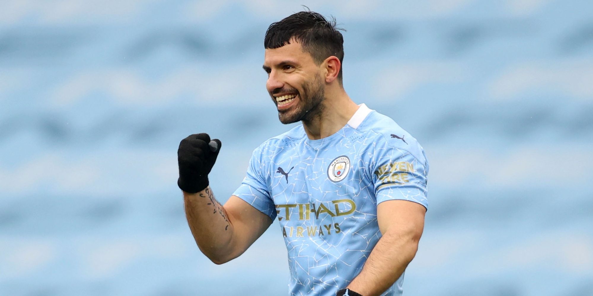 Sergio Aguero celebrates