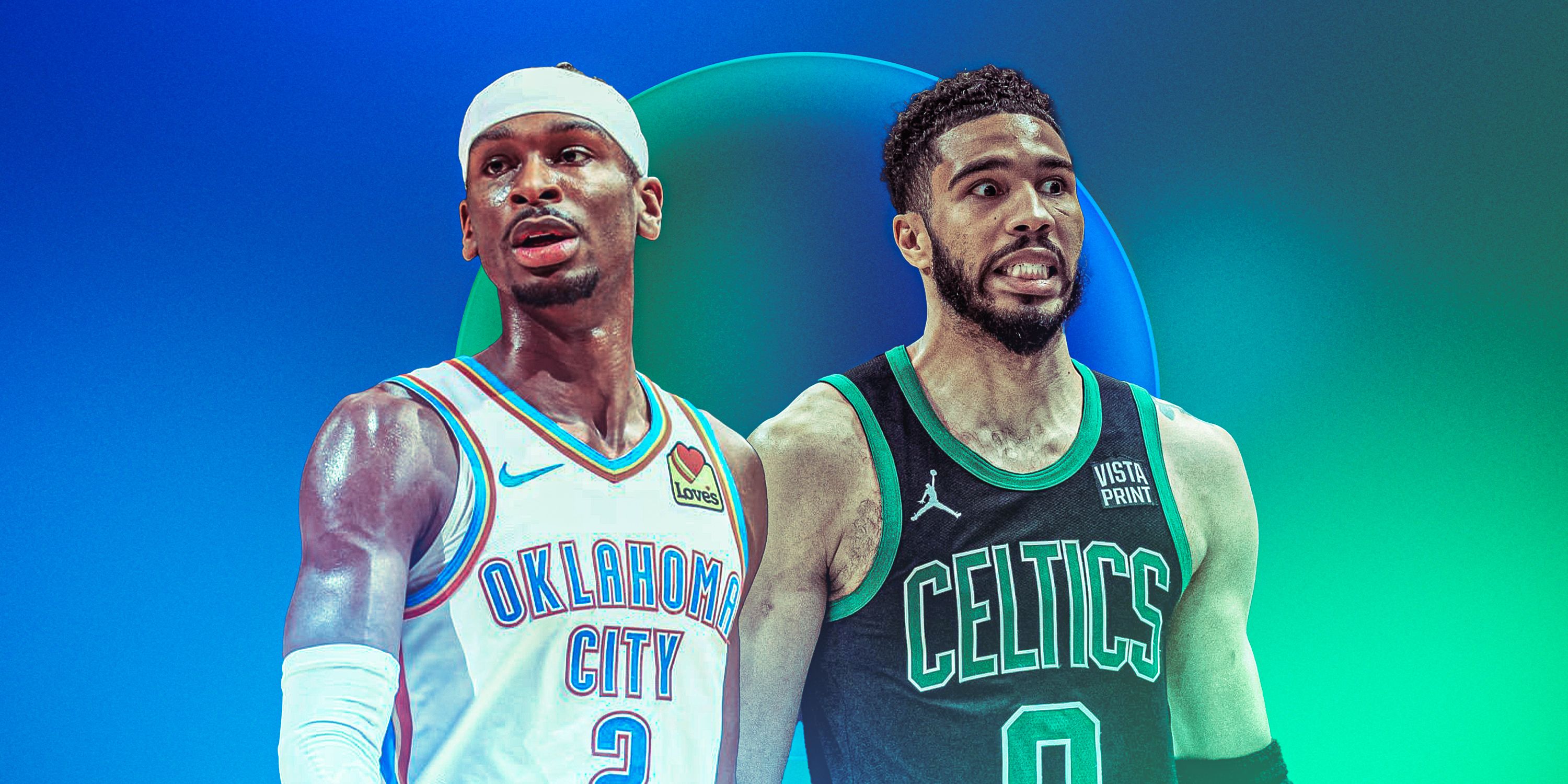 Oklahoma City Thunder’s Shai Gilgeous-Alexander and Boston Celtics’ Jayson Tatumshaitatum