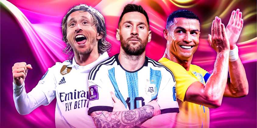 Luka Modric, Lionel Messi and Cristiano Ronaldo
