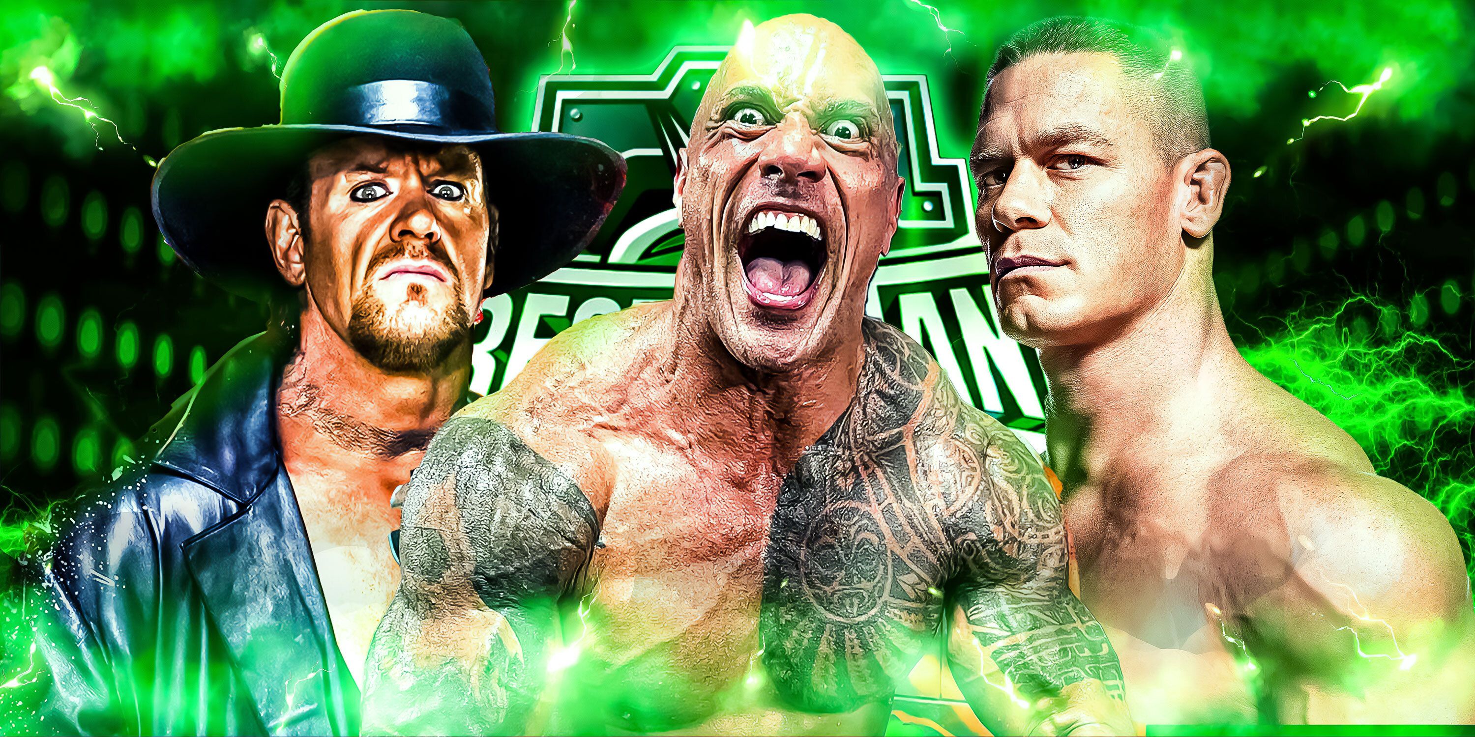 The Undertaker, The Rock and John Cena