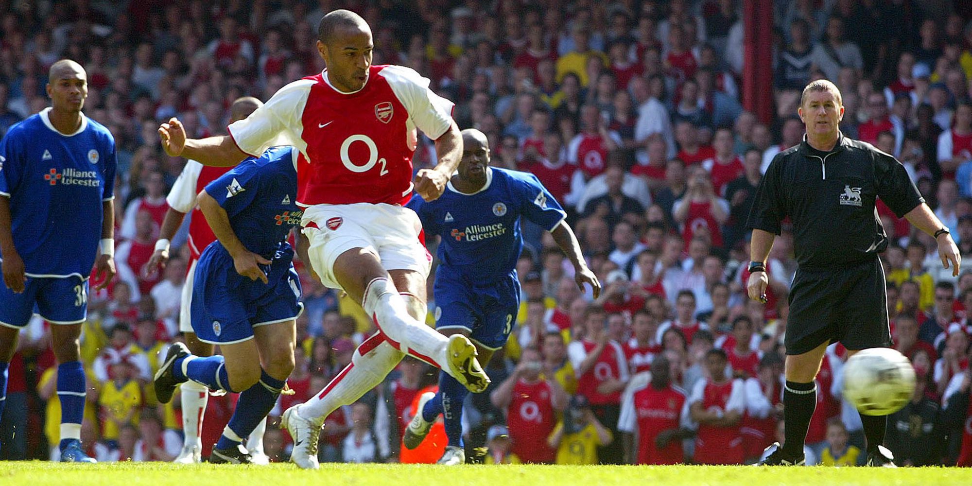 Thierry Henry takes a penalty for Arsenal