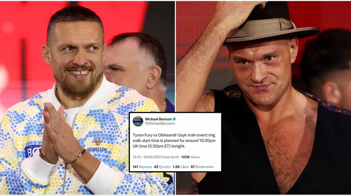 Tyson Fury vs Oleksandr Usyk Ring Walk UK Start Time