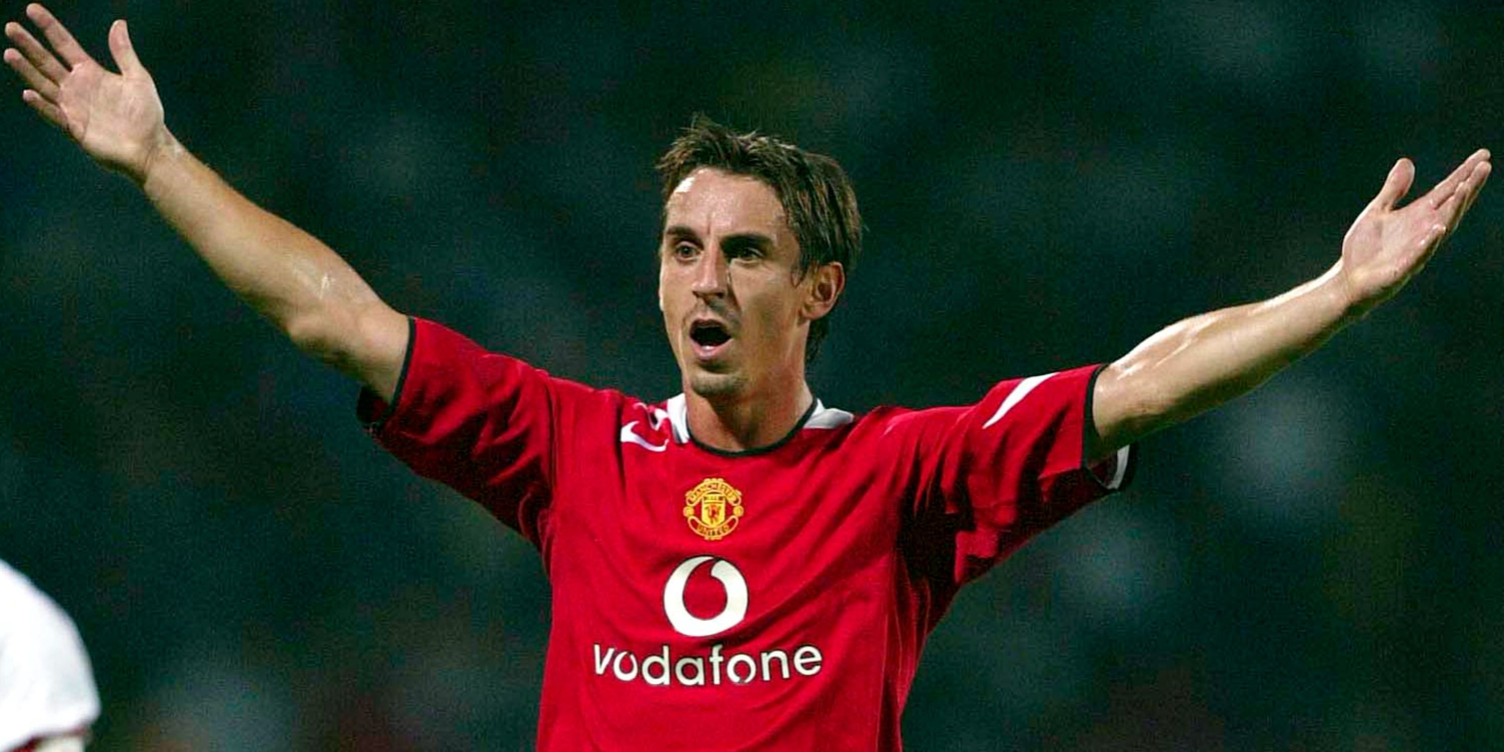 Gary-Neville in action for Manchester United