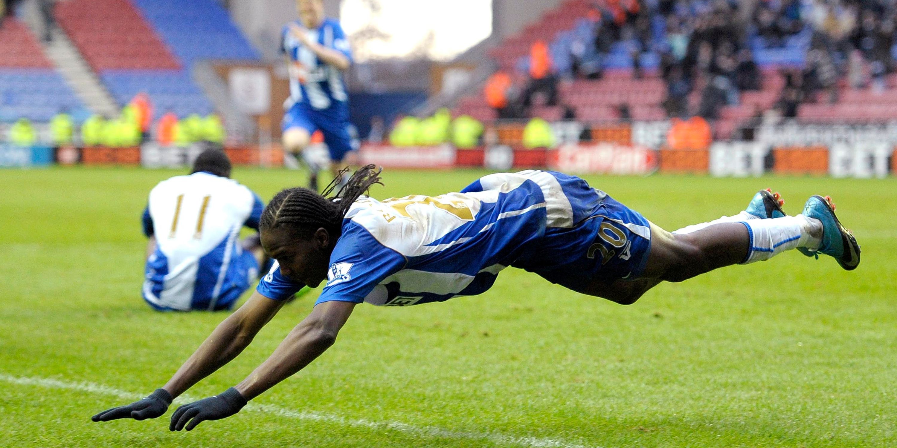 Hugo Rodallega celebrating for Wigan