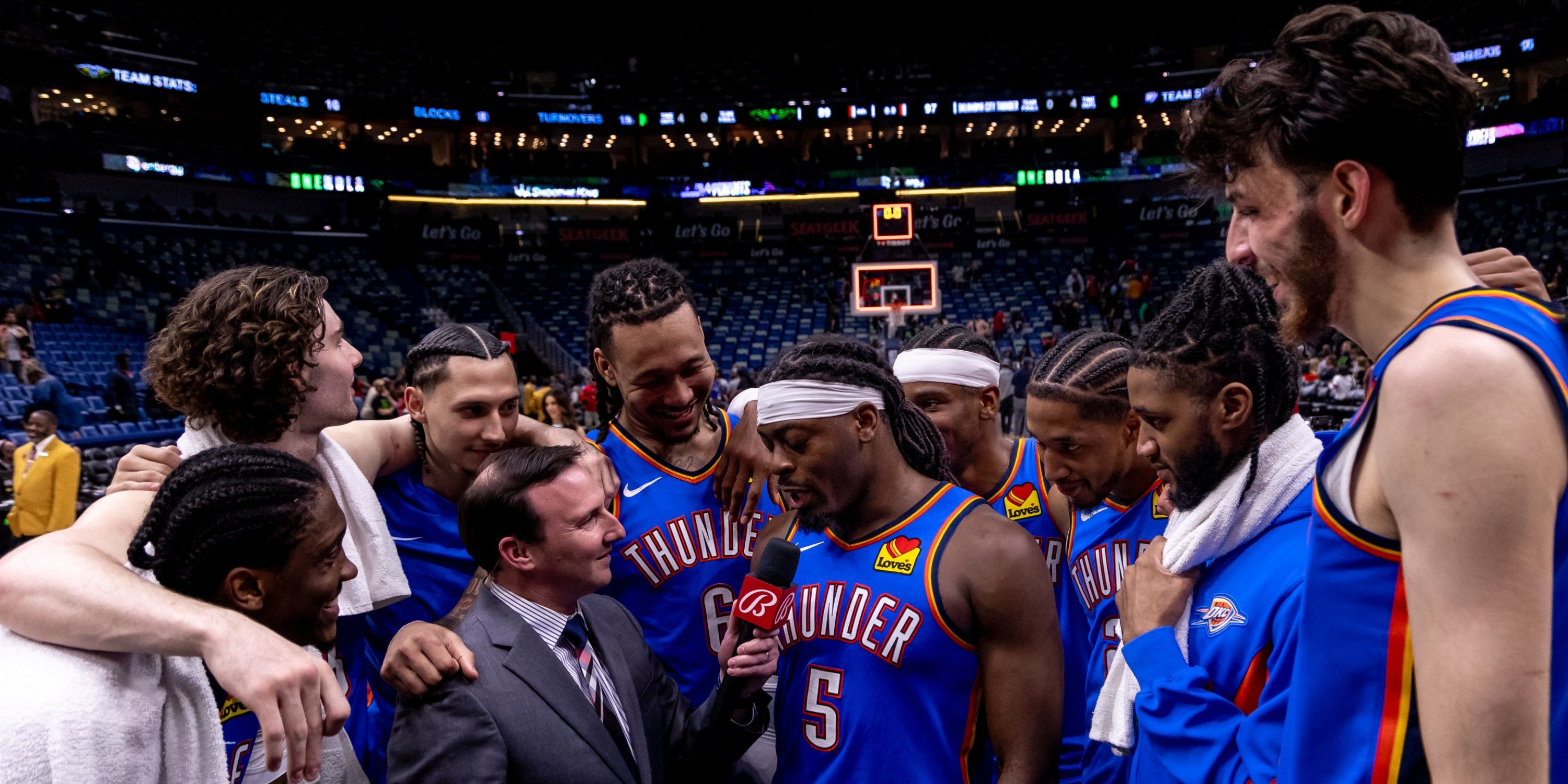 Lu Dort and Thunder team during interview