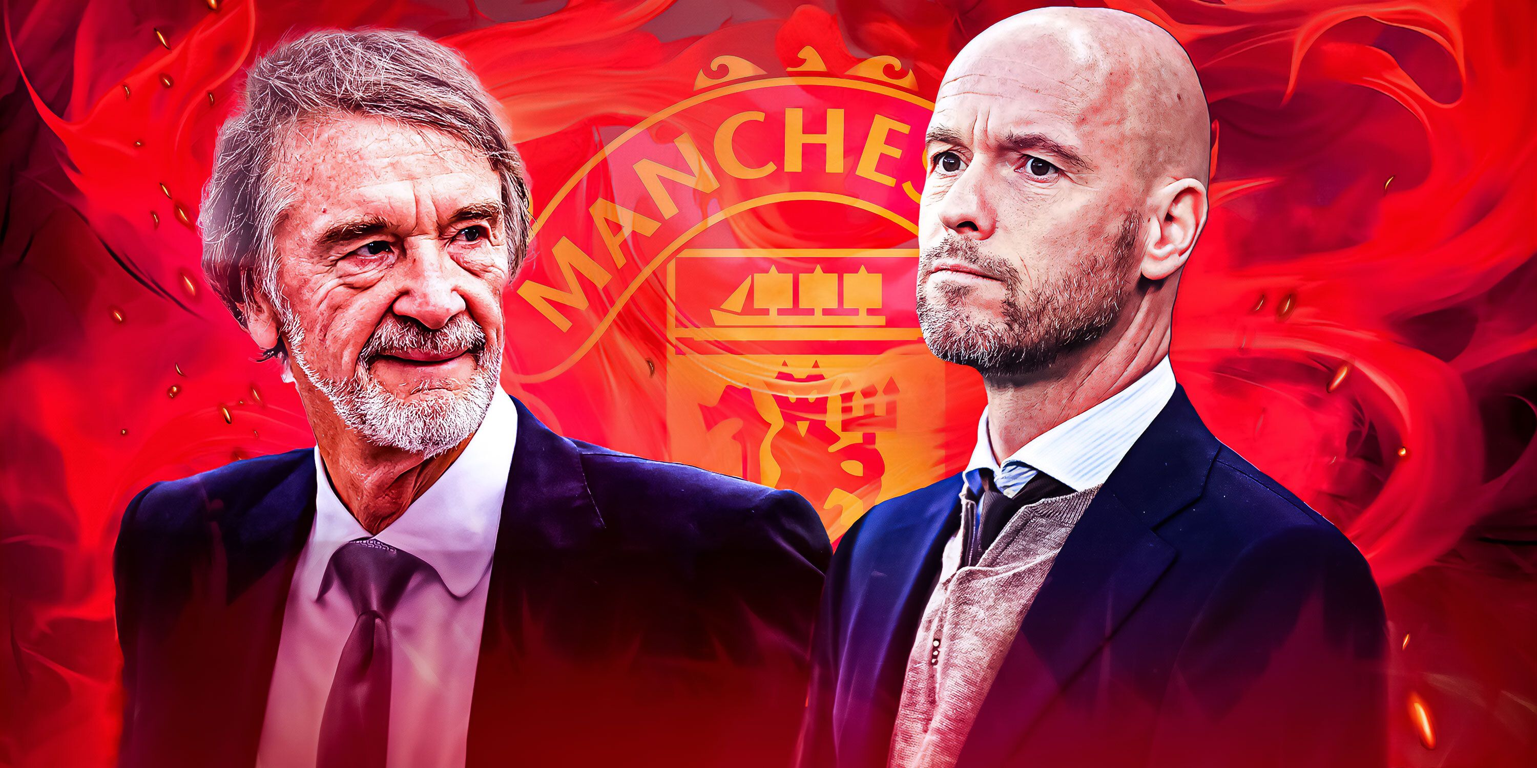 Manchester United co-owner Sir Jim Ratcliffe and boss Erik ten Hag