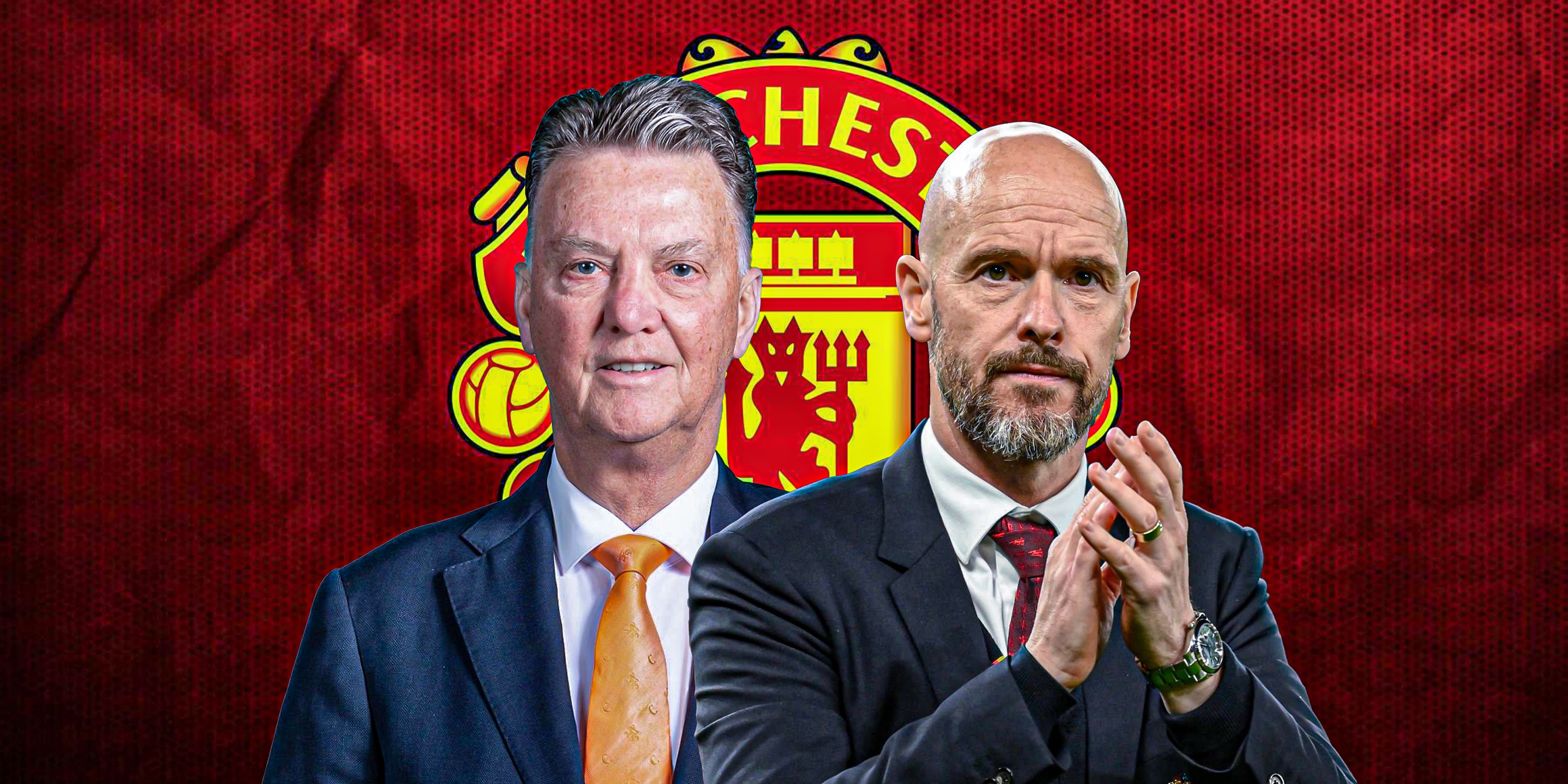 Louis van Gaal and Erik ten Hag both as Manchester United managers