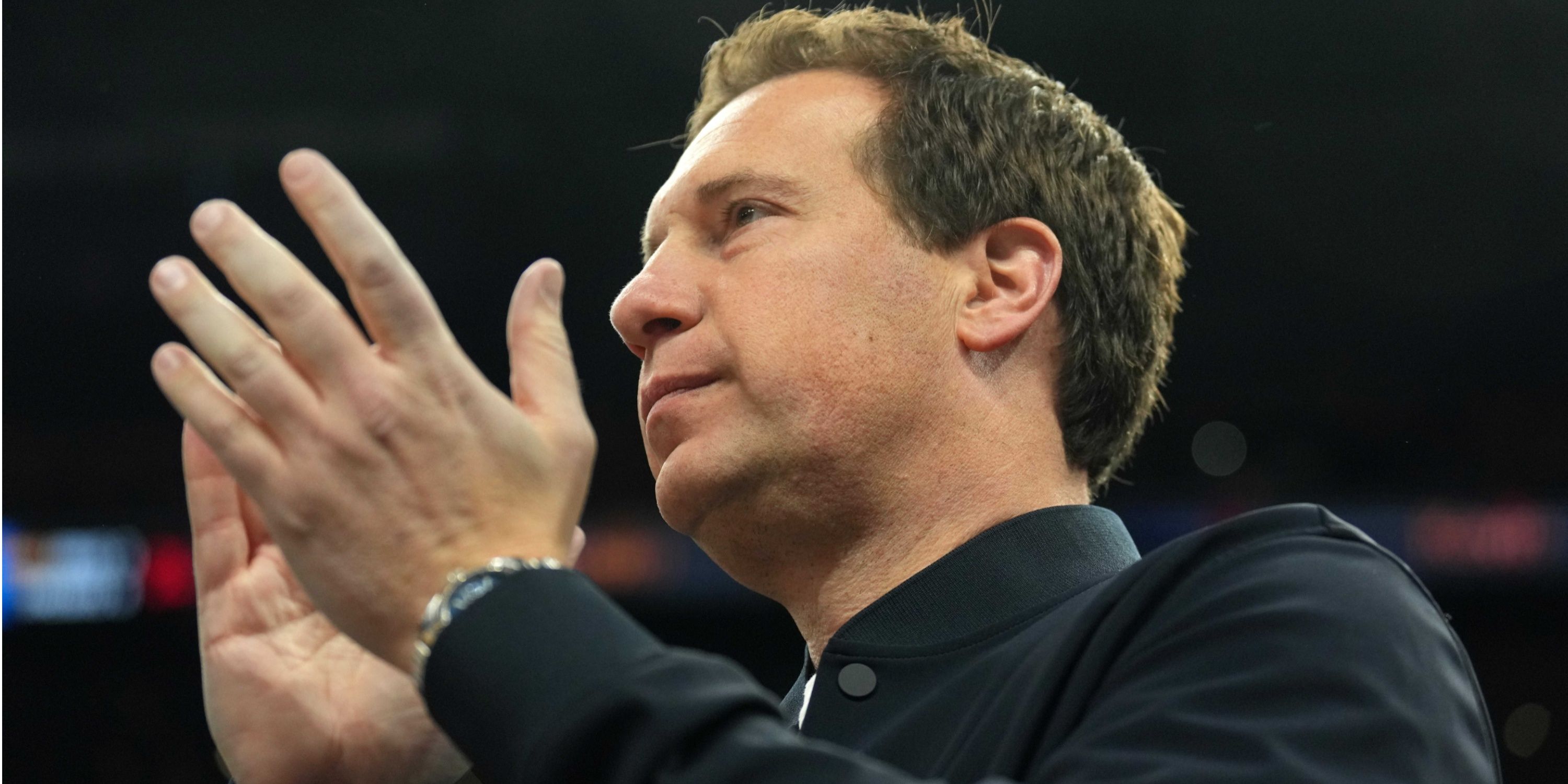 Phoenix Suns owner Mat Ishbia applauds during a game against the Orlando Magic.