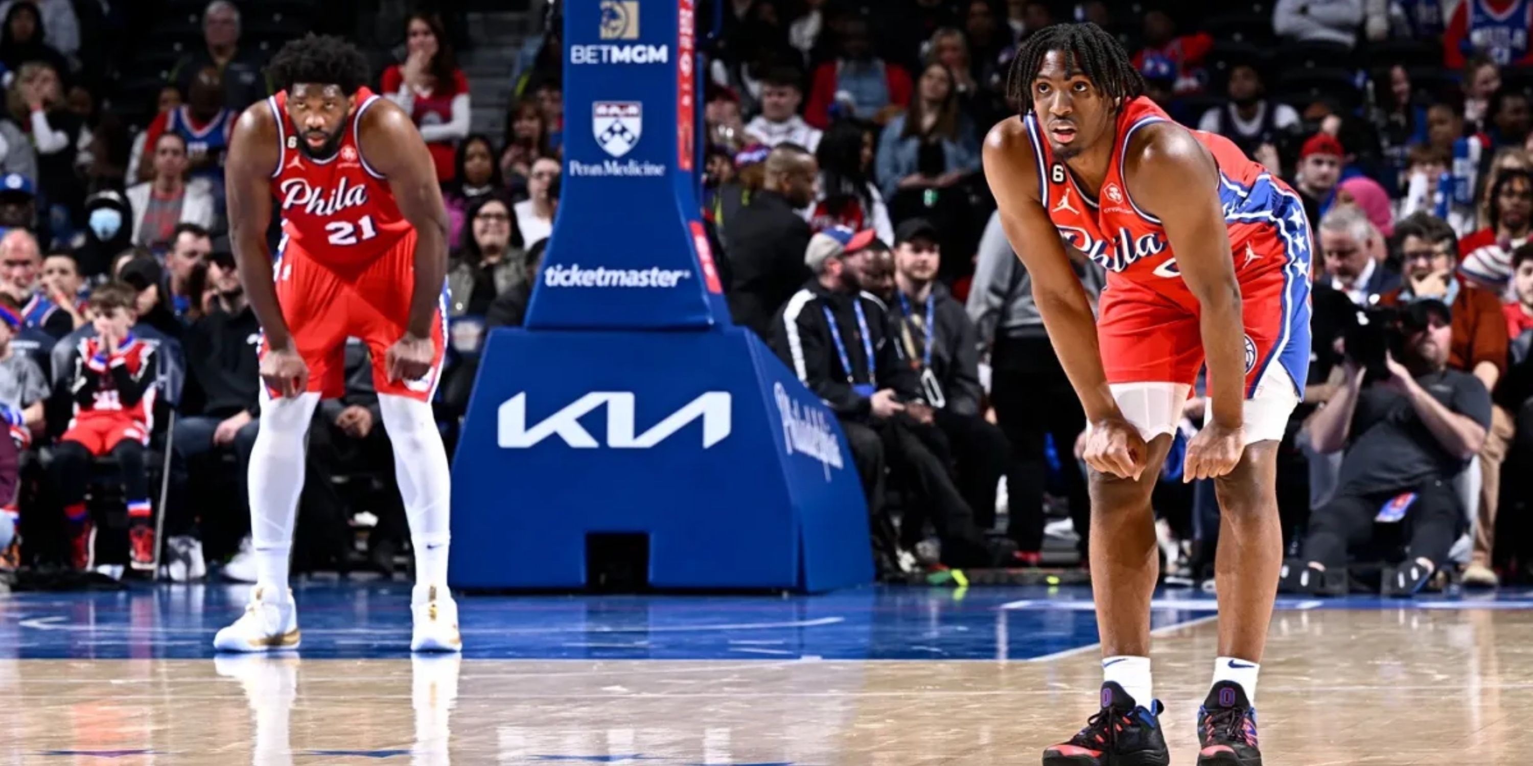 Joel Embiid Tyrese Maxey Philadelphia 76ers 