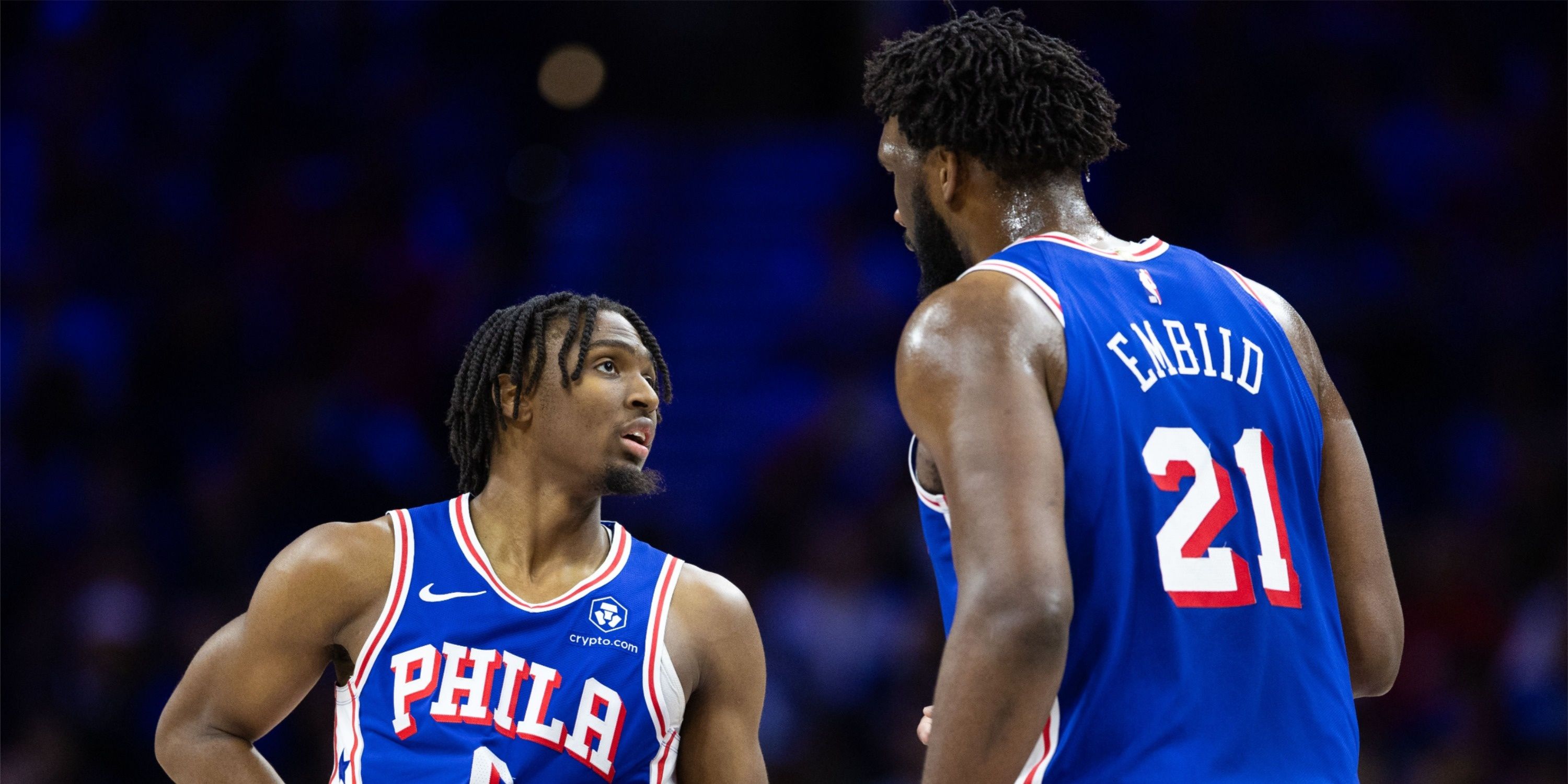 Joel Embiid Tyrese Maxey Philadelphia 76ers NBA Playoffs