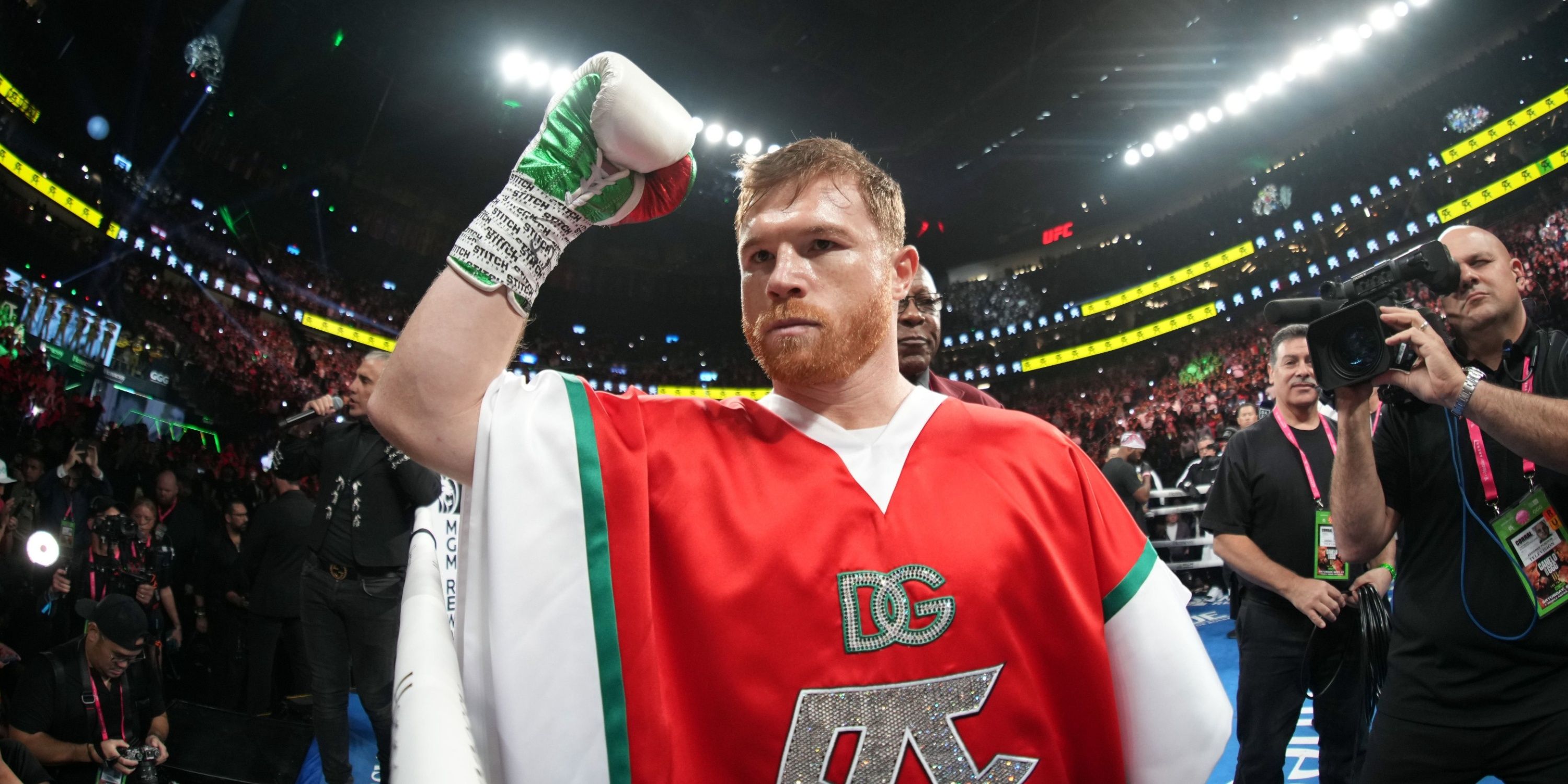 Canelo Alvarez entering the ring