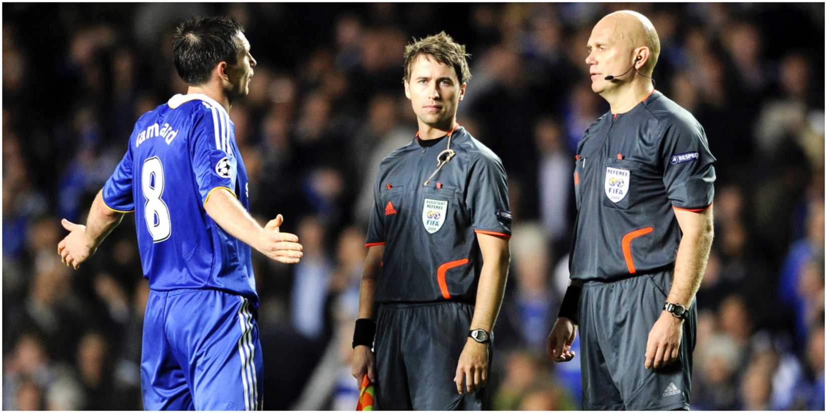 Lampard remonstrates with Ovrebo