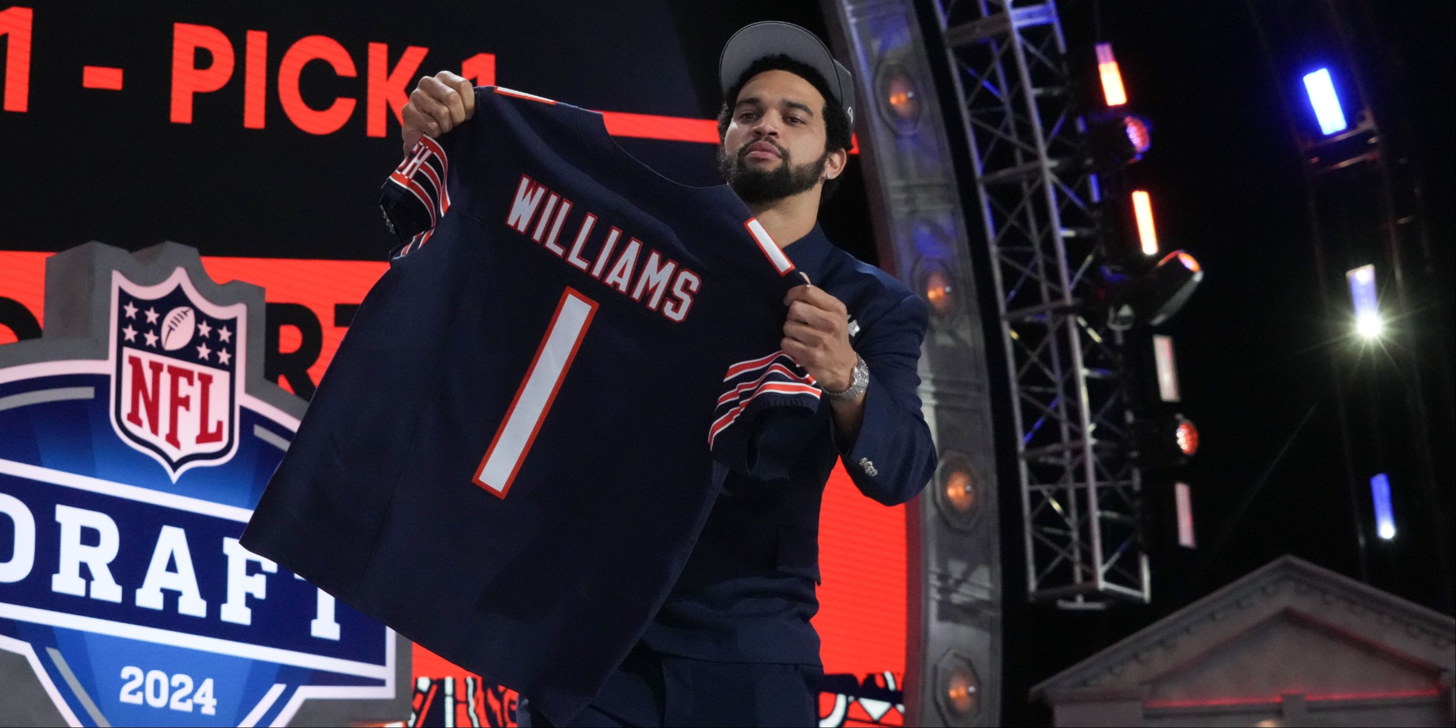 Chicago Bears' rookie quarterback Caleb Williams on draft night