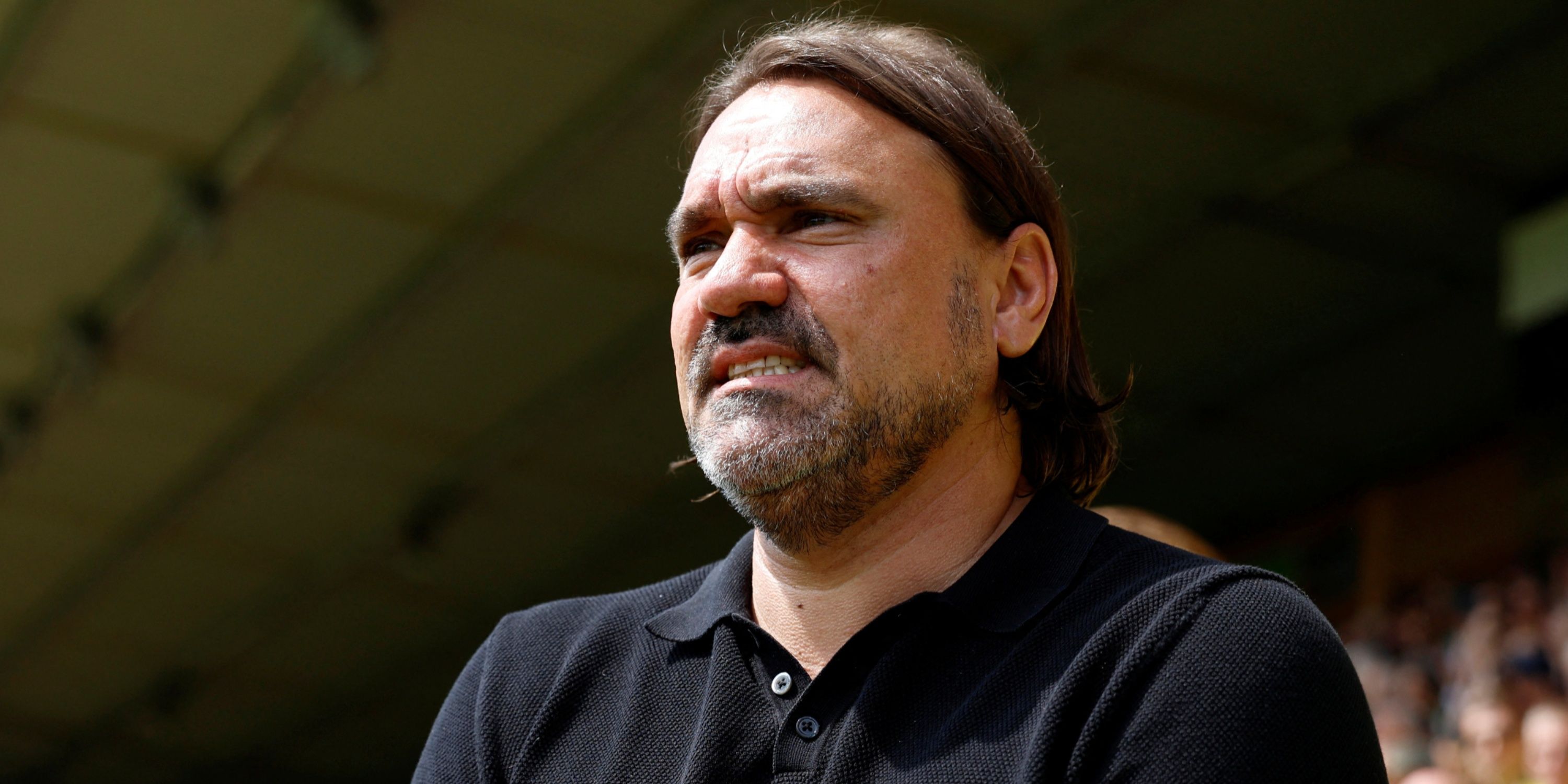 Leeds United boss Daniel Farke watching on