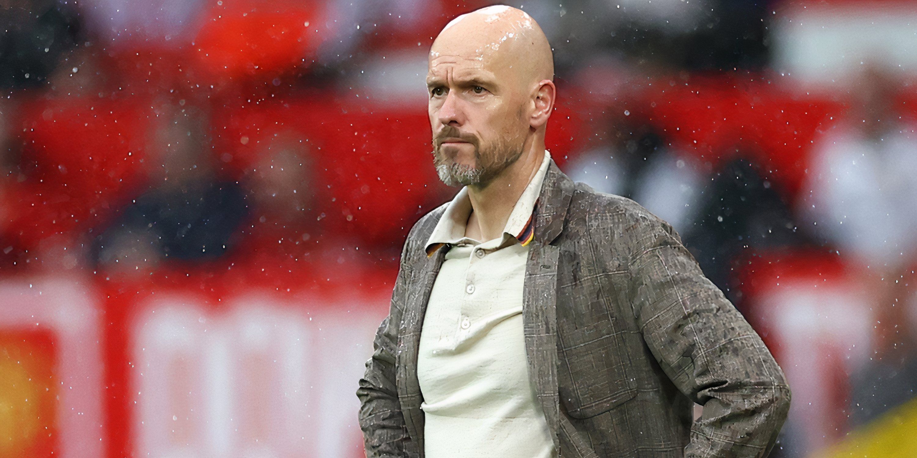 Manchester United boss Erik ten Hag watching on from the touchline